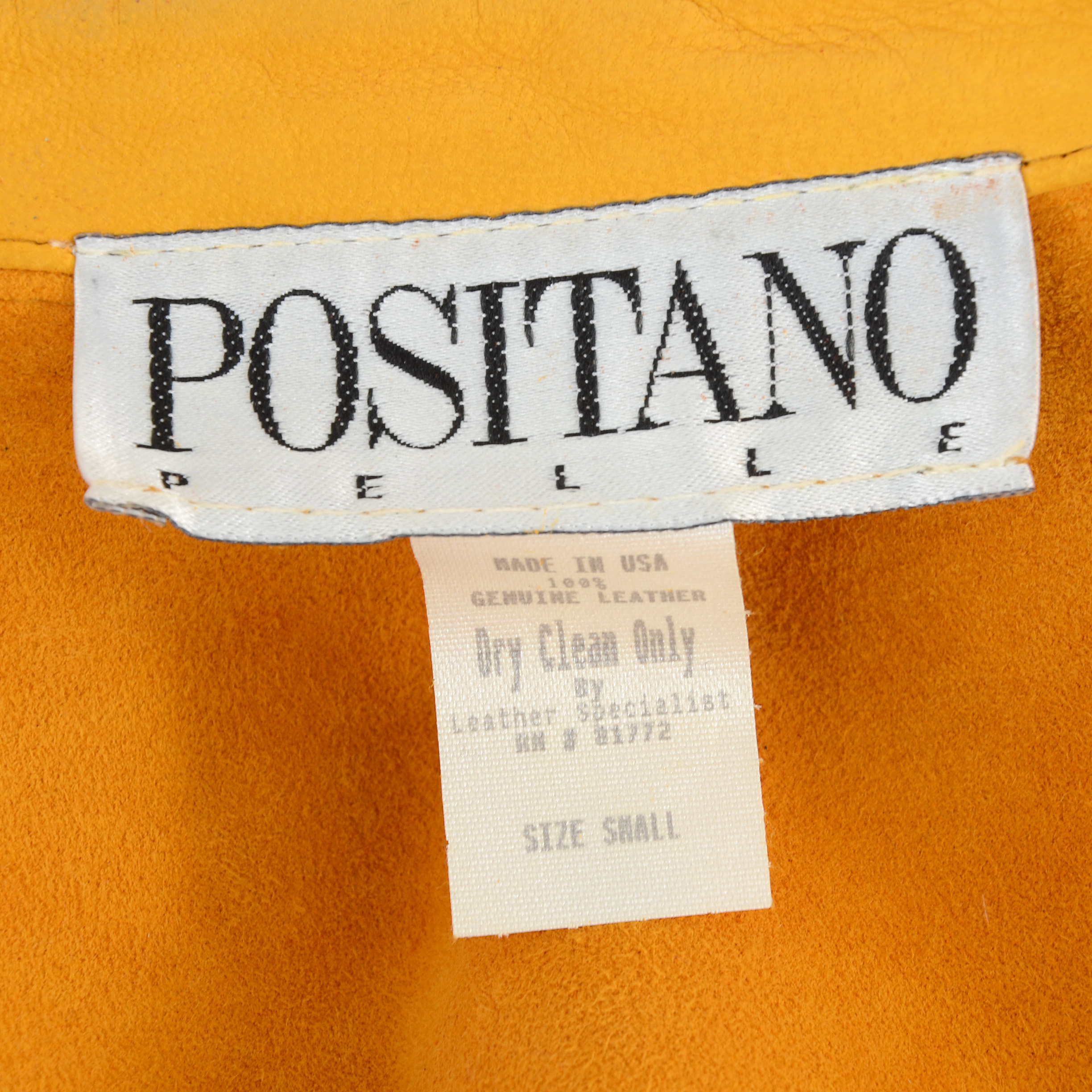 Positano Pelle Saffron Yellow Suede Leather Western Dress Snap Front Shirt Jacket