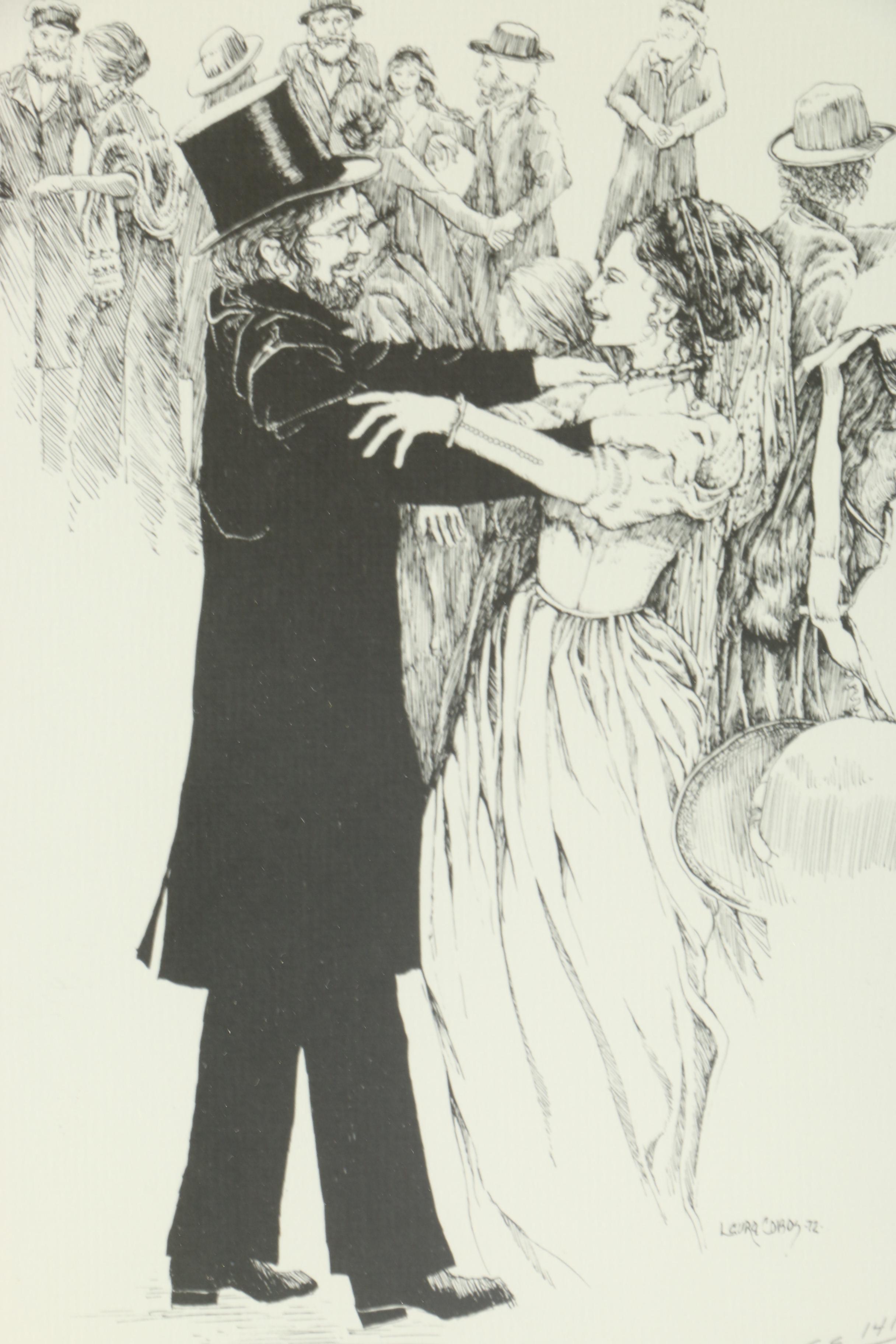 Laura Cobos Limited Edition Lithograph of Couple Dancing