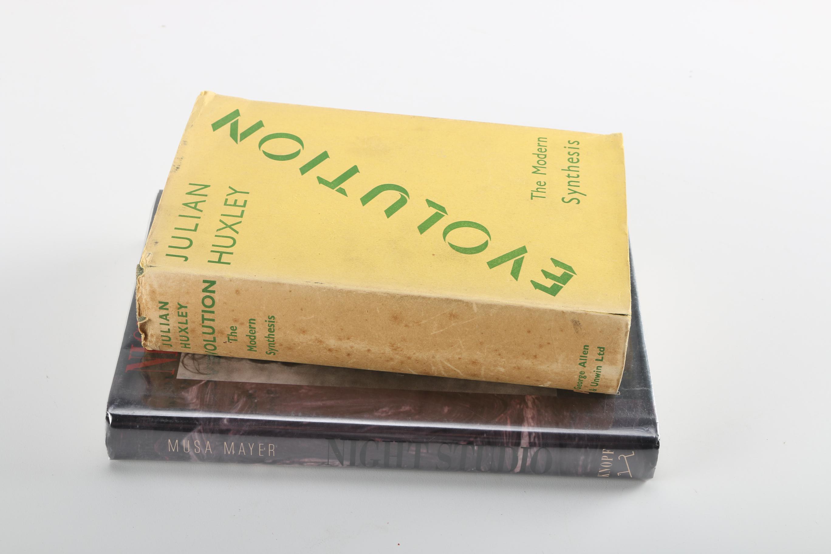 "Evolution: The Modern Synthesis" by Julian Huxley and "Night Studio" by Musa Mayer