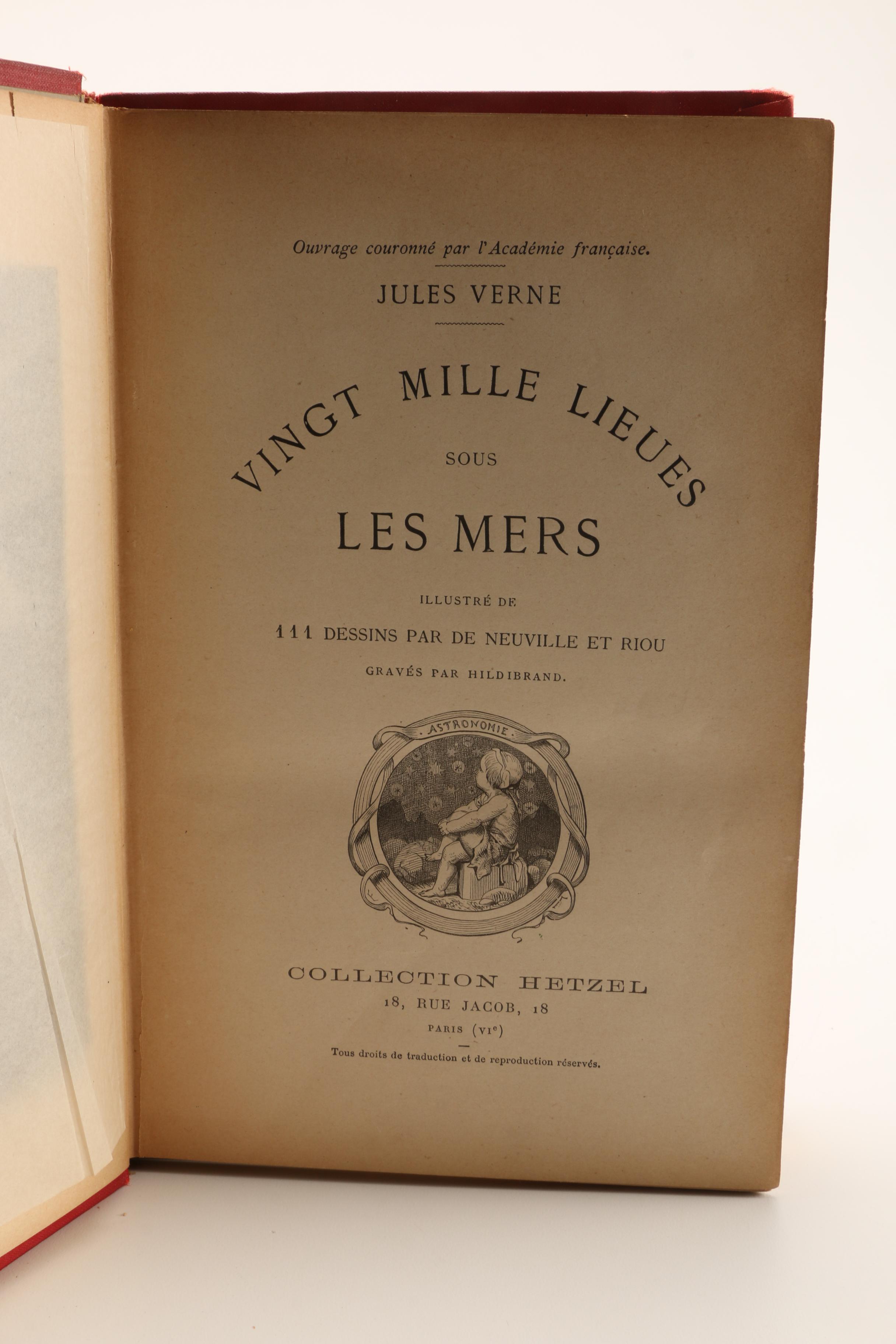 Antique Copy of "20,000 Leagues Under the Sea" in French