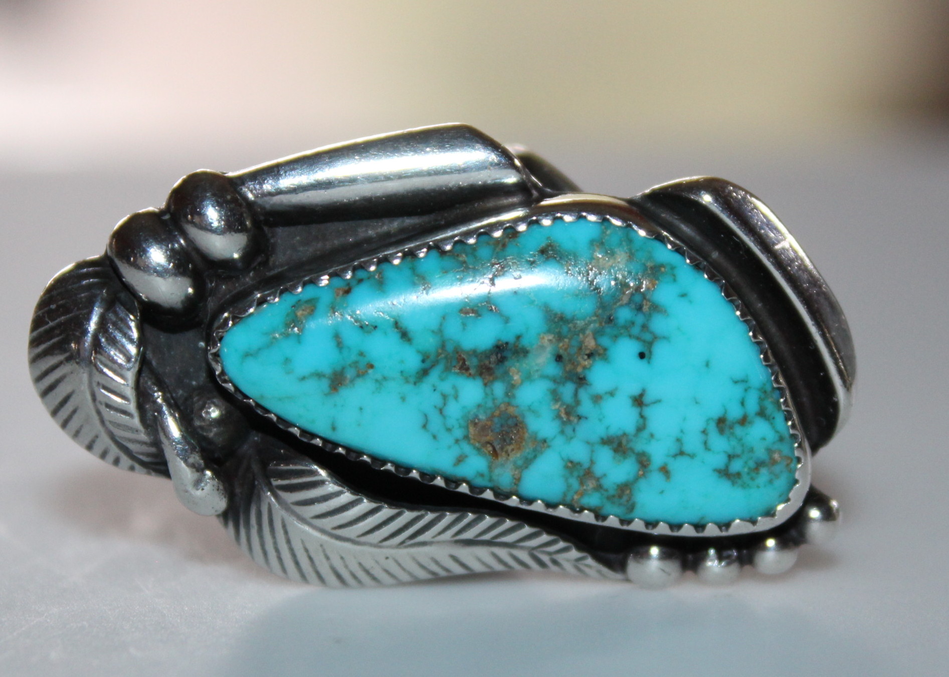 Vintage Sam Lovato Turquoise and Sterling Ring