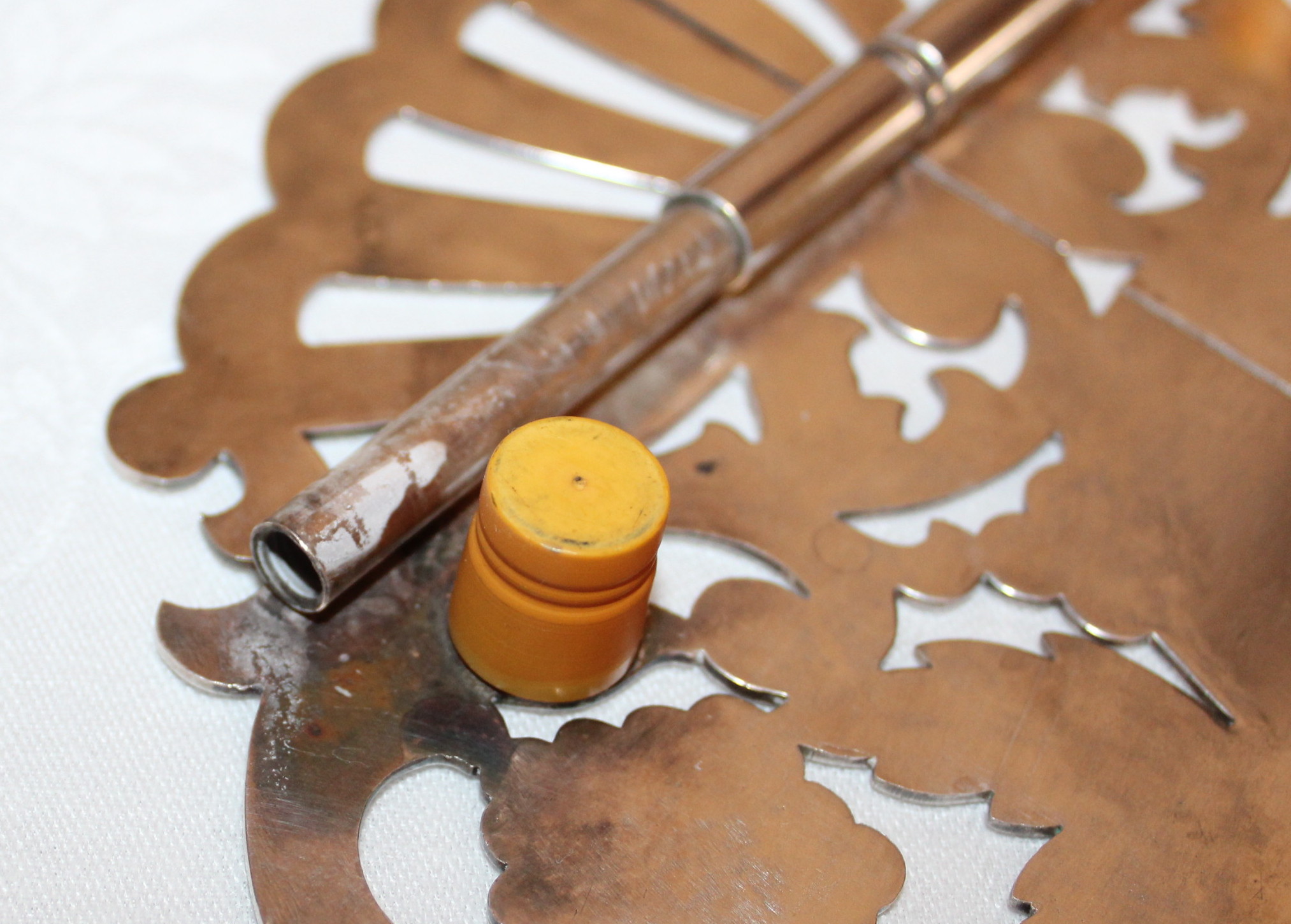 Victorian Biscuit Box and Two Vintage Expandable Trivets