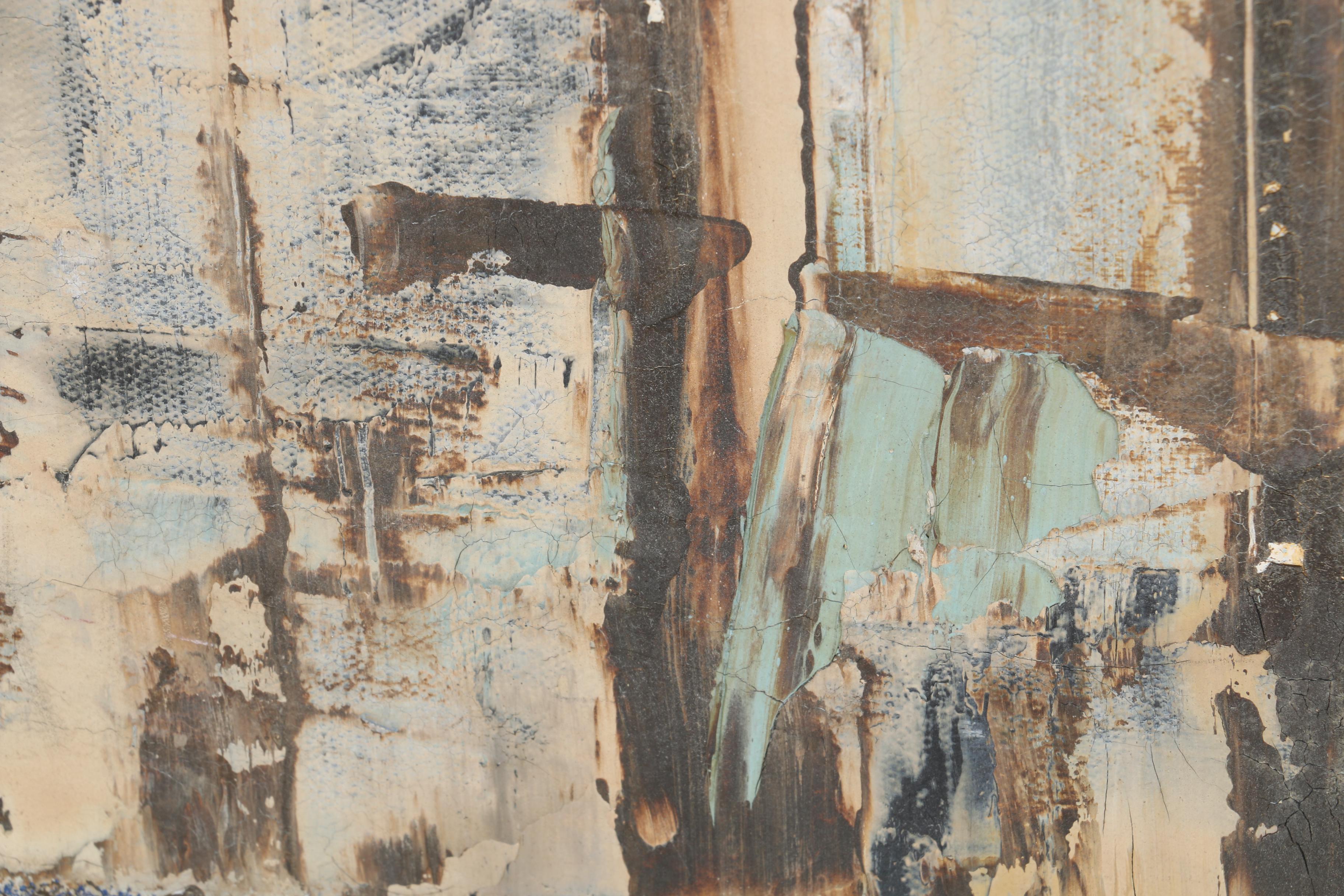 1963 Original Oil Painting on Canvas "Snow Harbor"