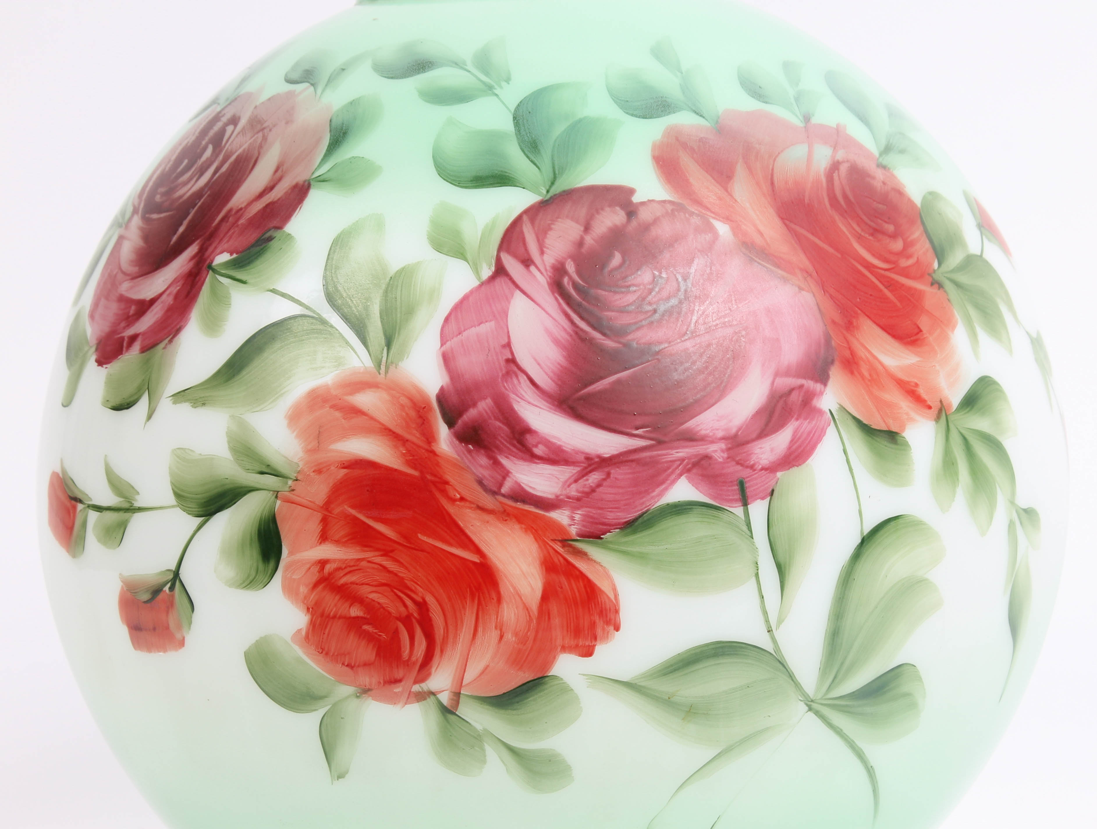 Pair of Antique China and Brass Oil Lamps