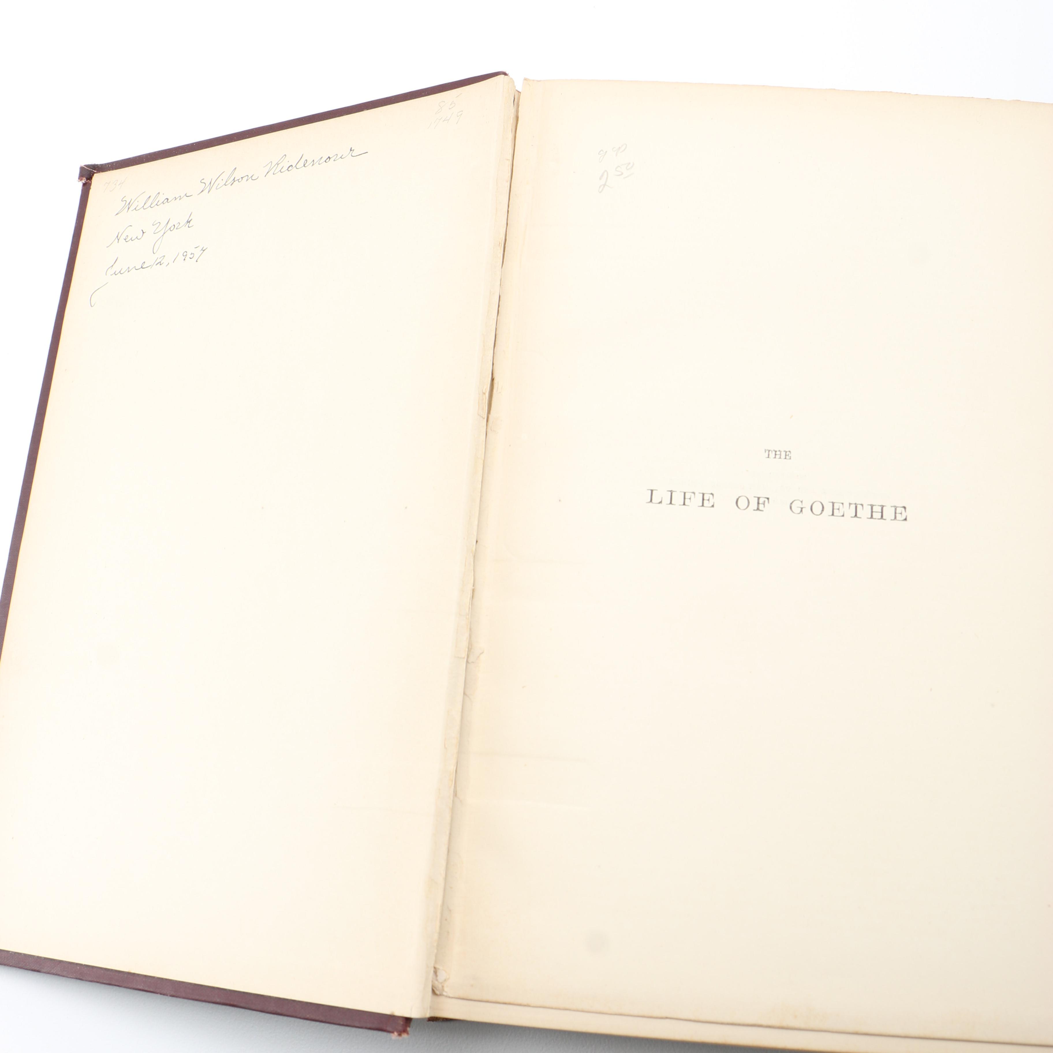 Antique 1890 "The Life of Goethe" by George Henry Lewes