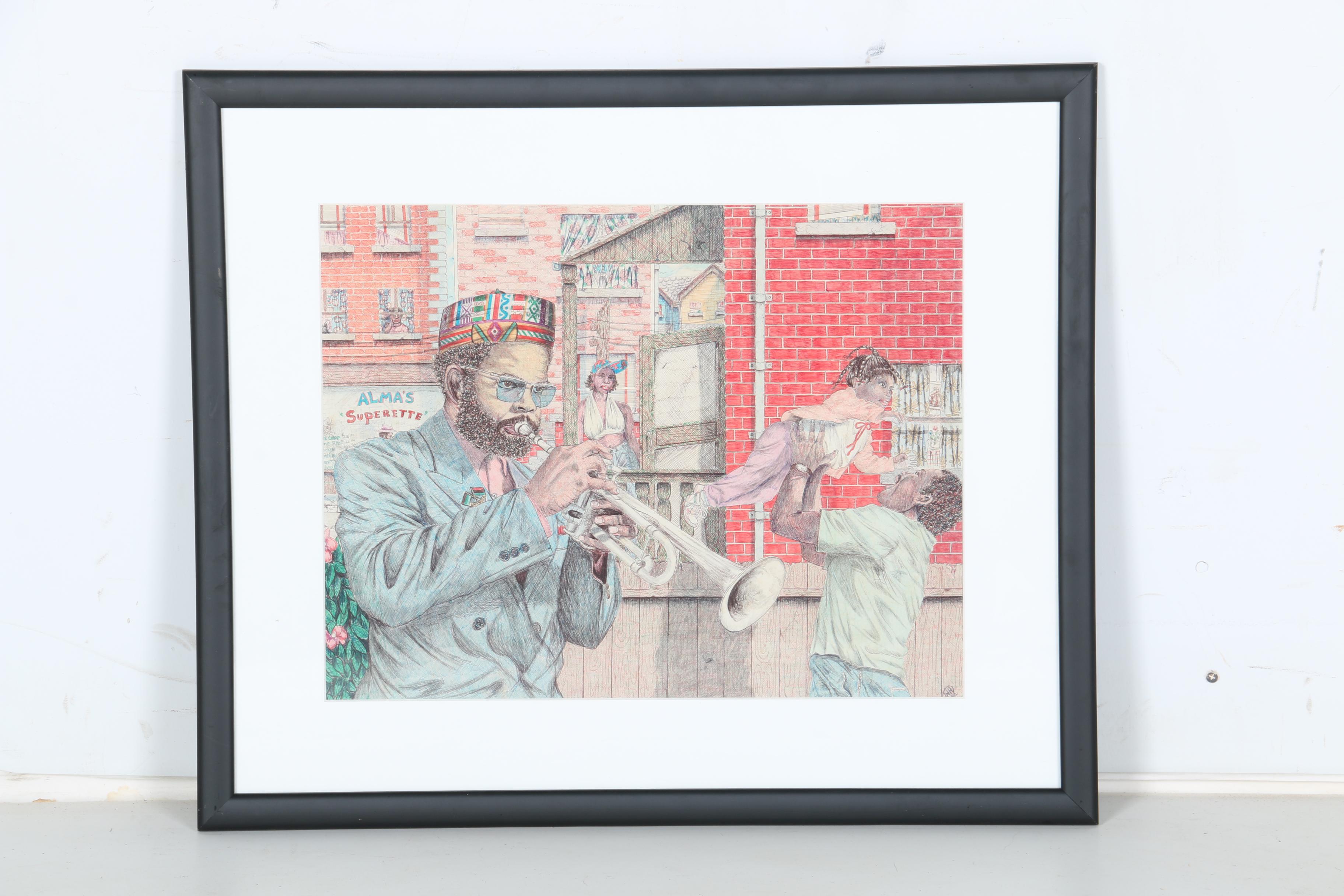 Pen on Paper of Cityscape