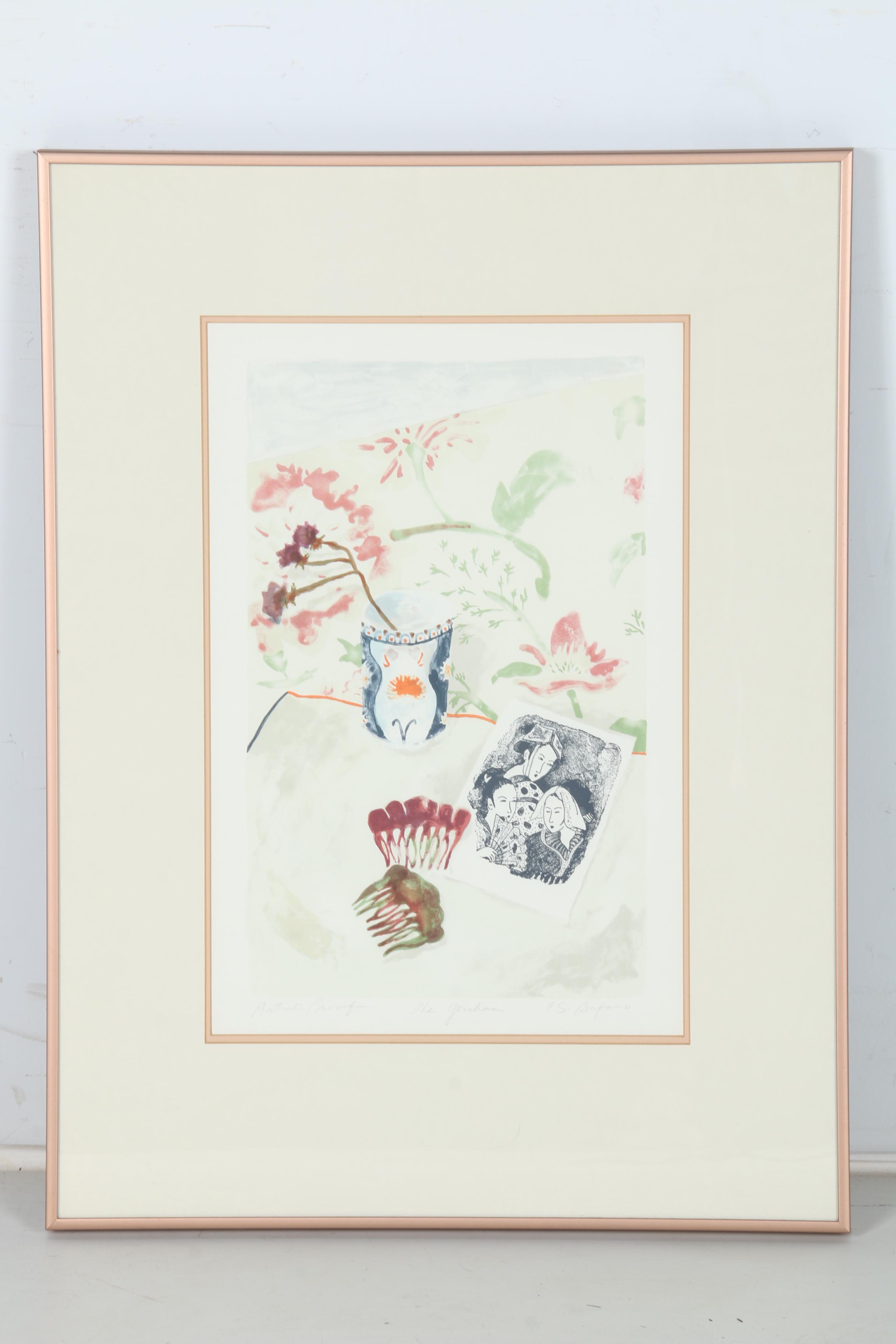 E. S. Bufano Artist Proof Lithograph "The Geishas"
