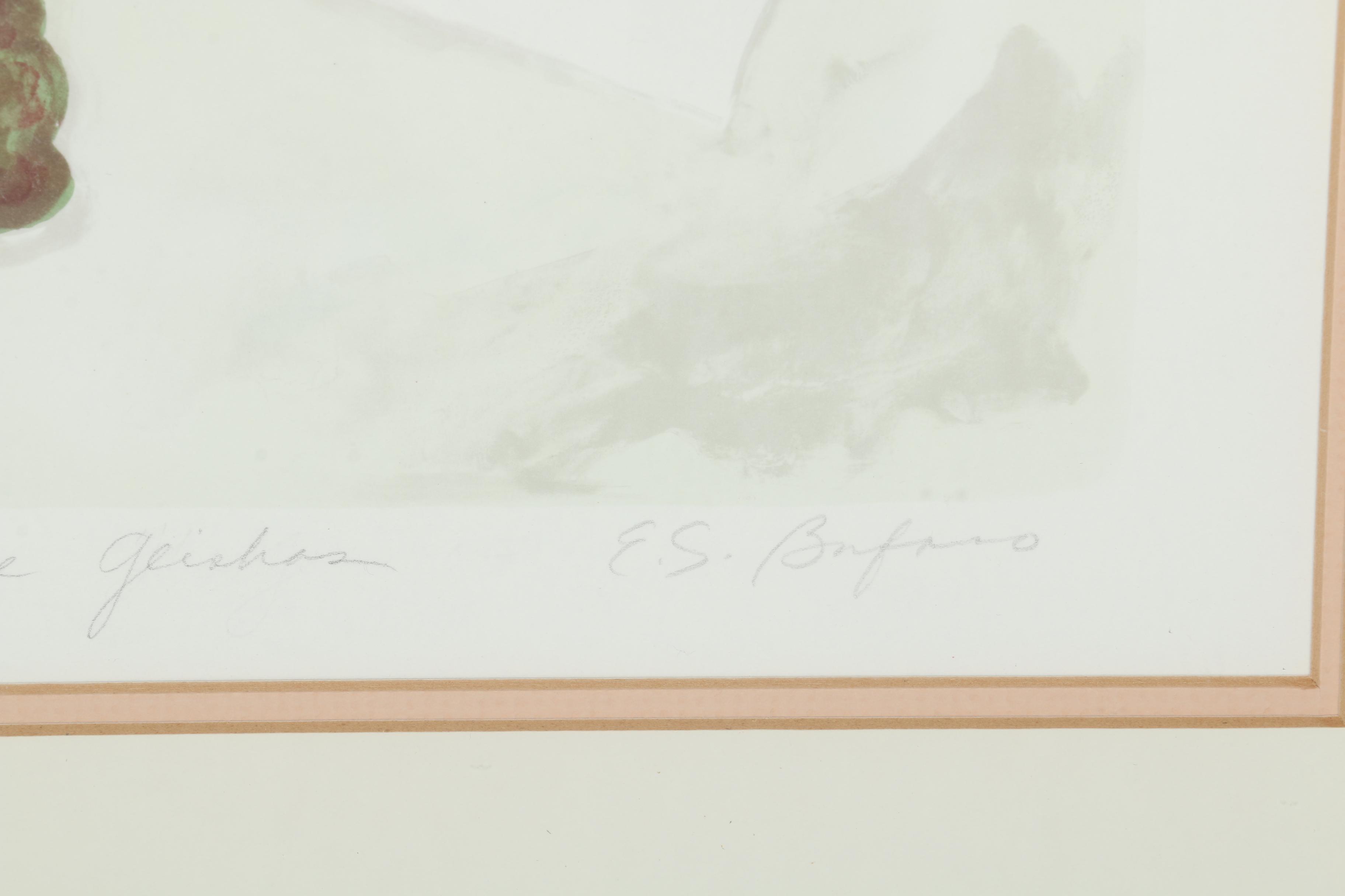 E. S. Bufano Artist Proof Lithograph "The Geishas"