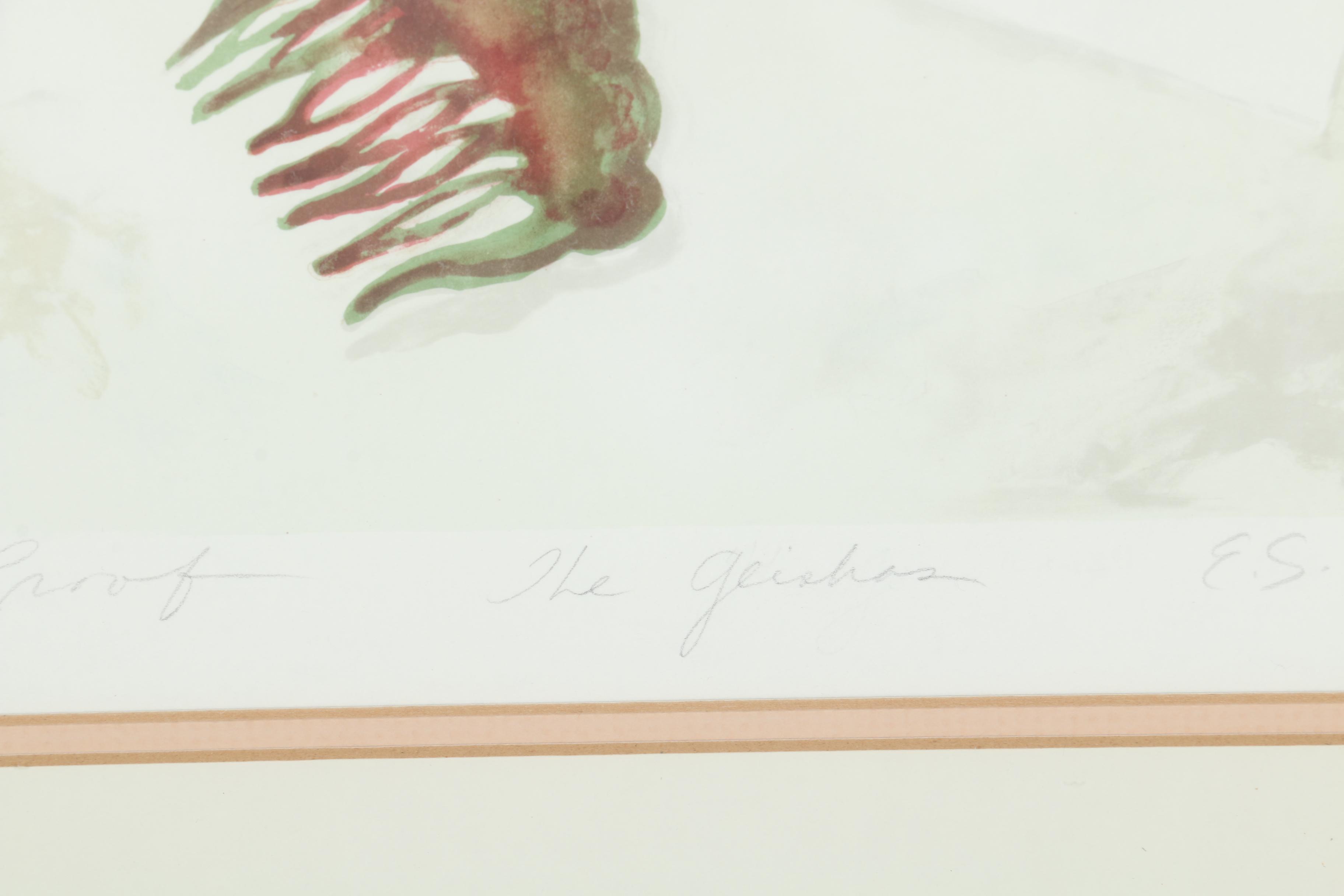 E. S. Bufano Artist Proof Lithograph "The Geishas"