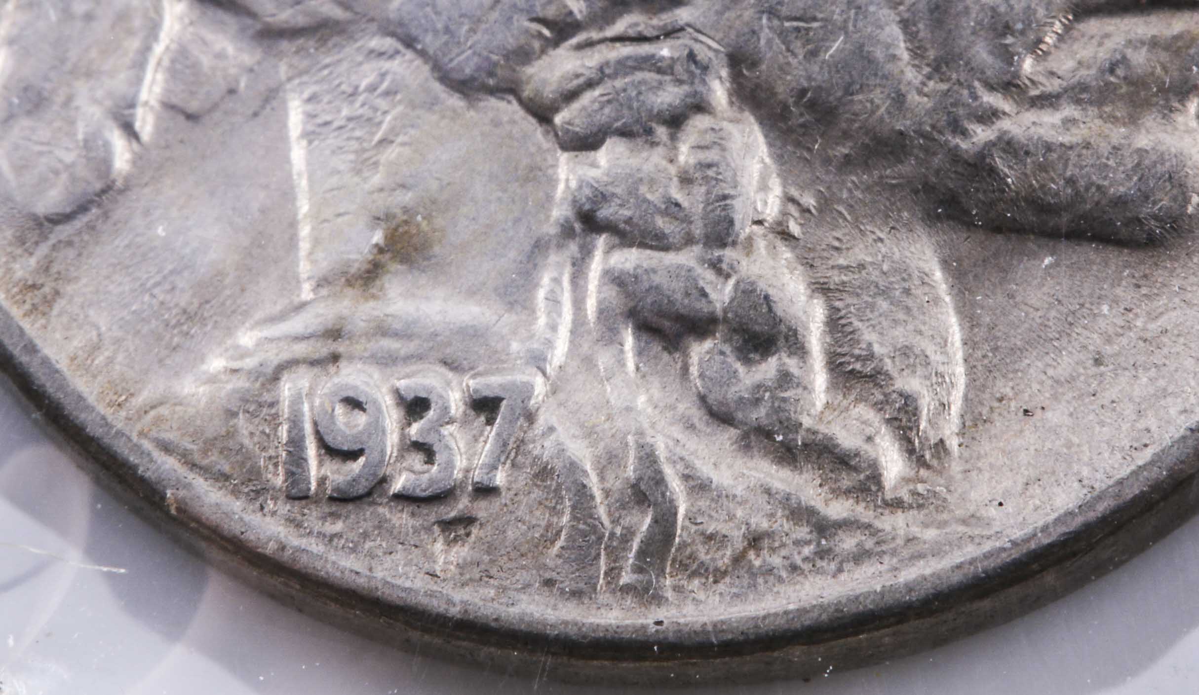 1937 D Three Legged Buffalo Nickel