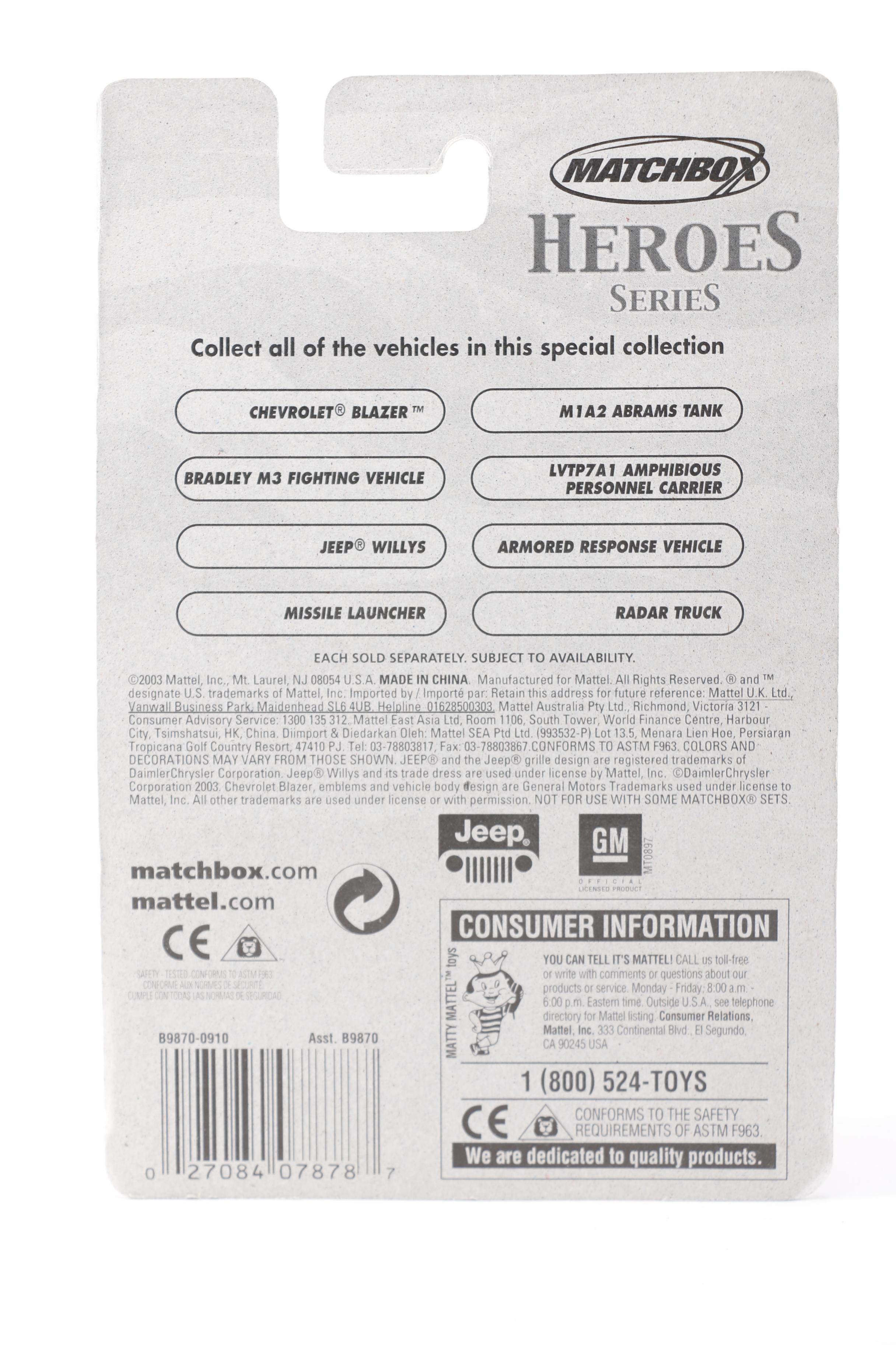 Matchbox "True Heroes" Collection