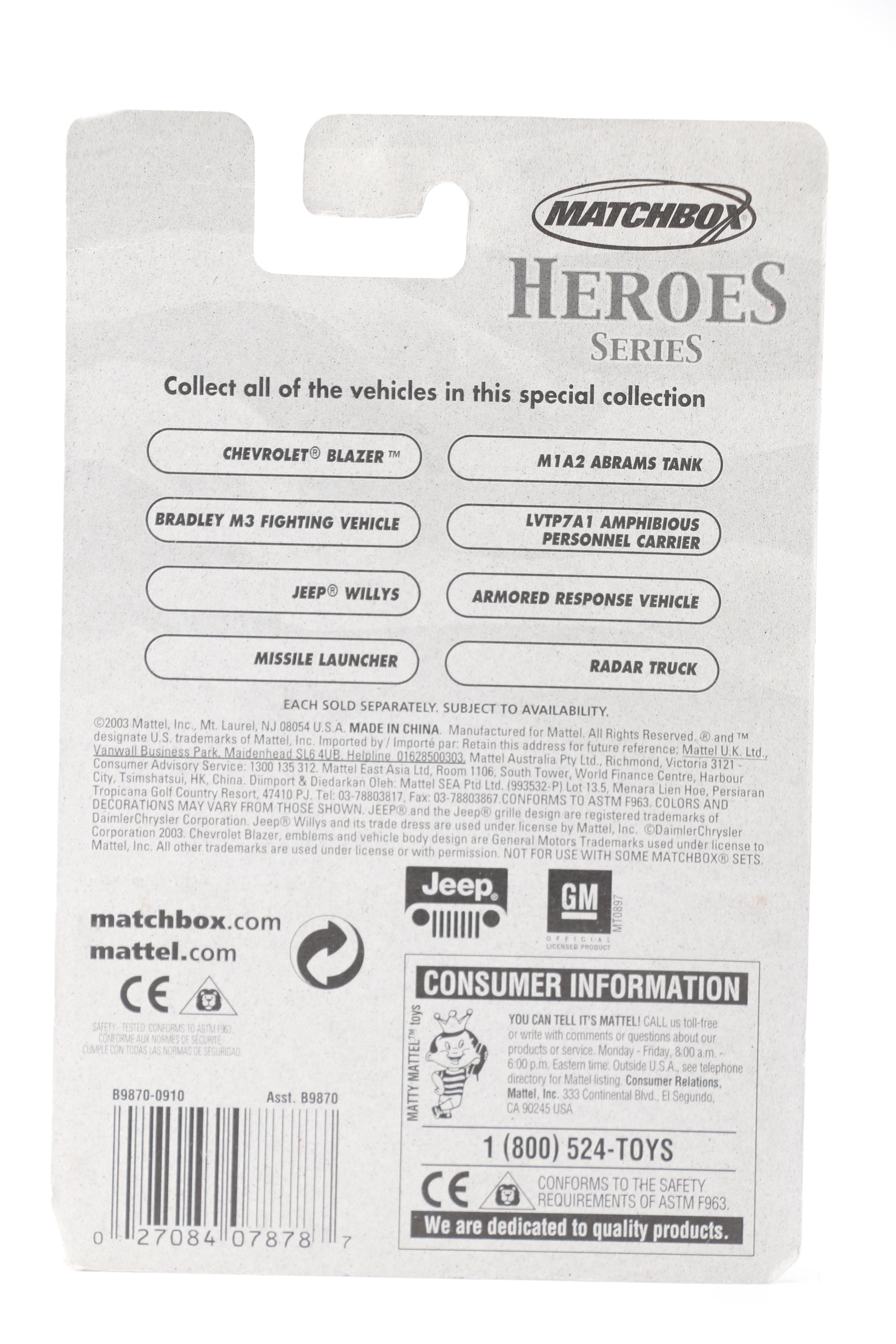 Matchbox "True Heroes" Collection