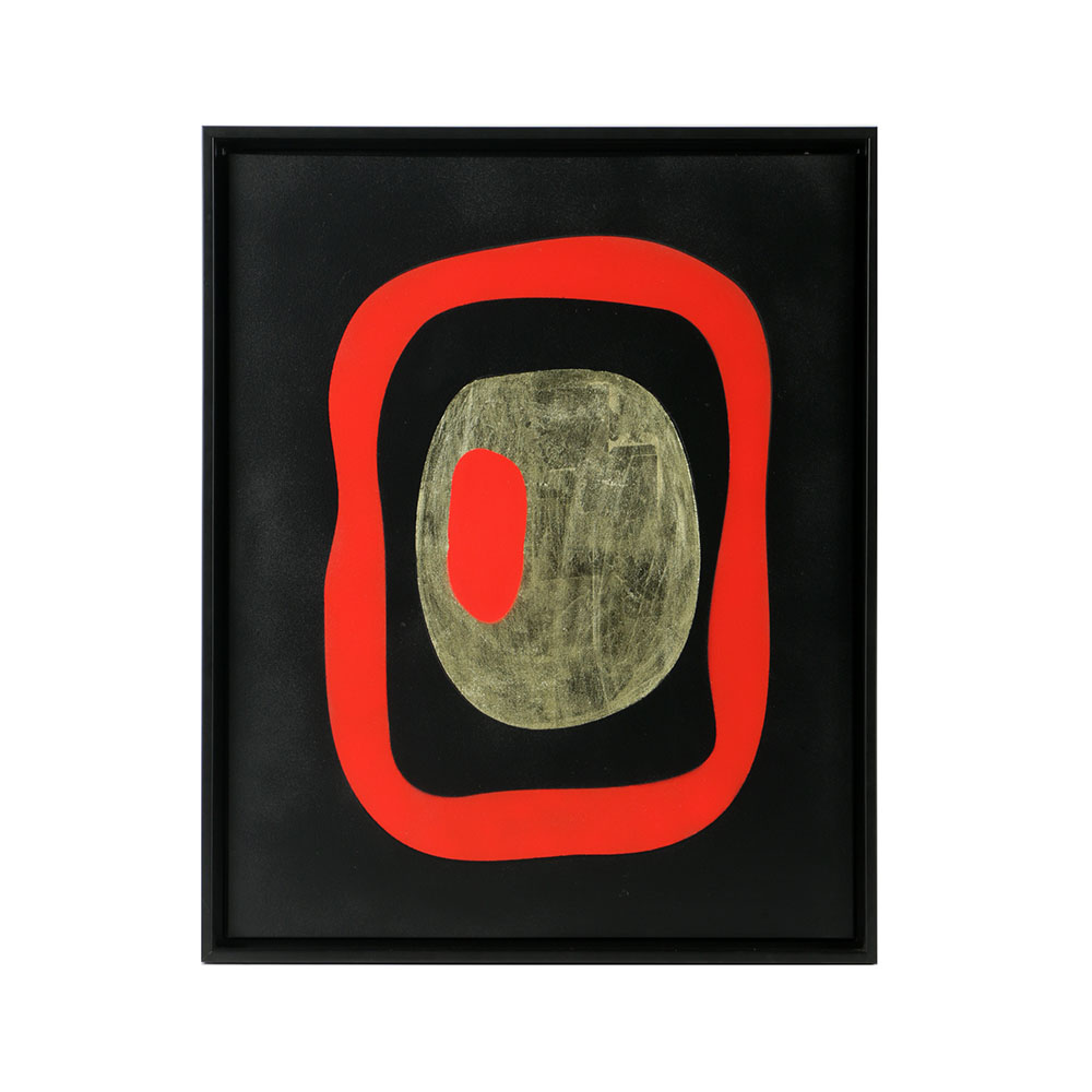 Ada Trillo Acrylic Painting on Canvas with  18 carat Gold Leaf Abstract Scene