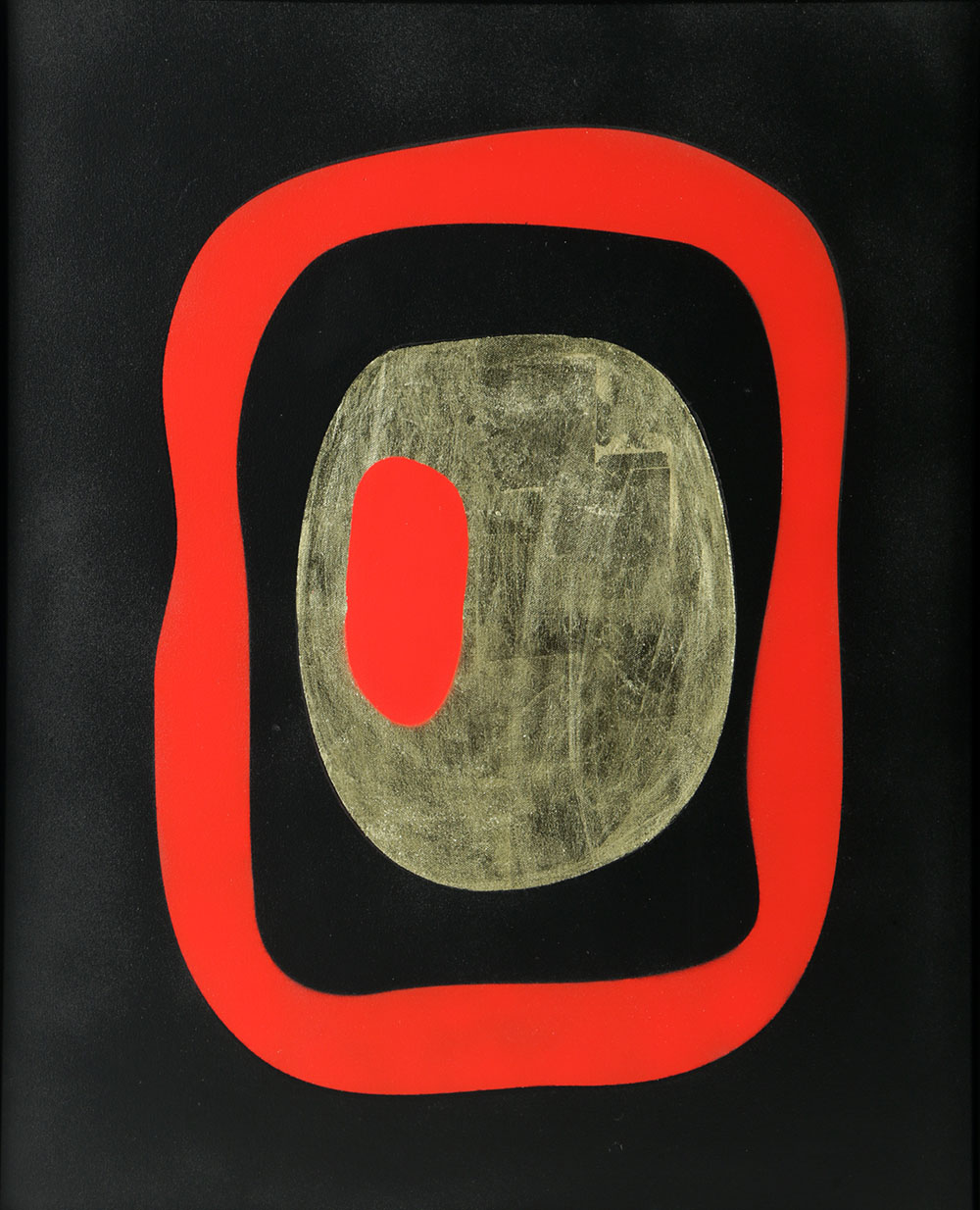 Ada Trillo Acrylic Painting on Canvas with  18 carat Gold Leaf Abstract Scene