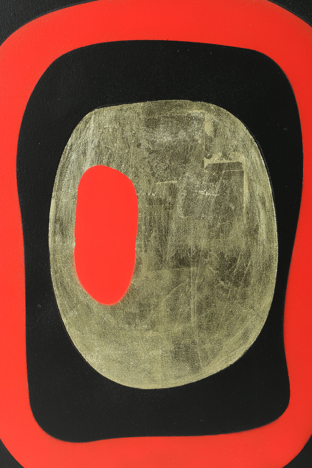 Ada Trillo Acrylic Painting on Canvas with  18 carat Gold Leaf Abstract Scene