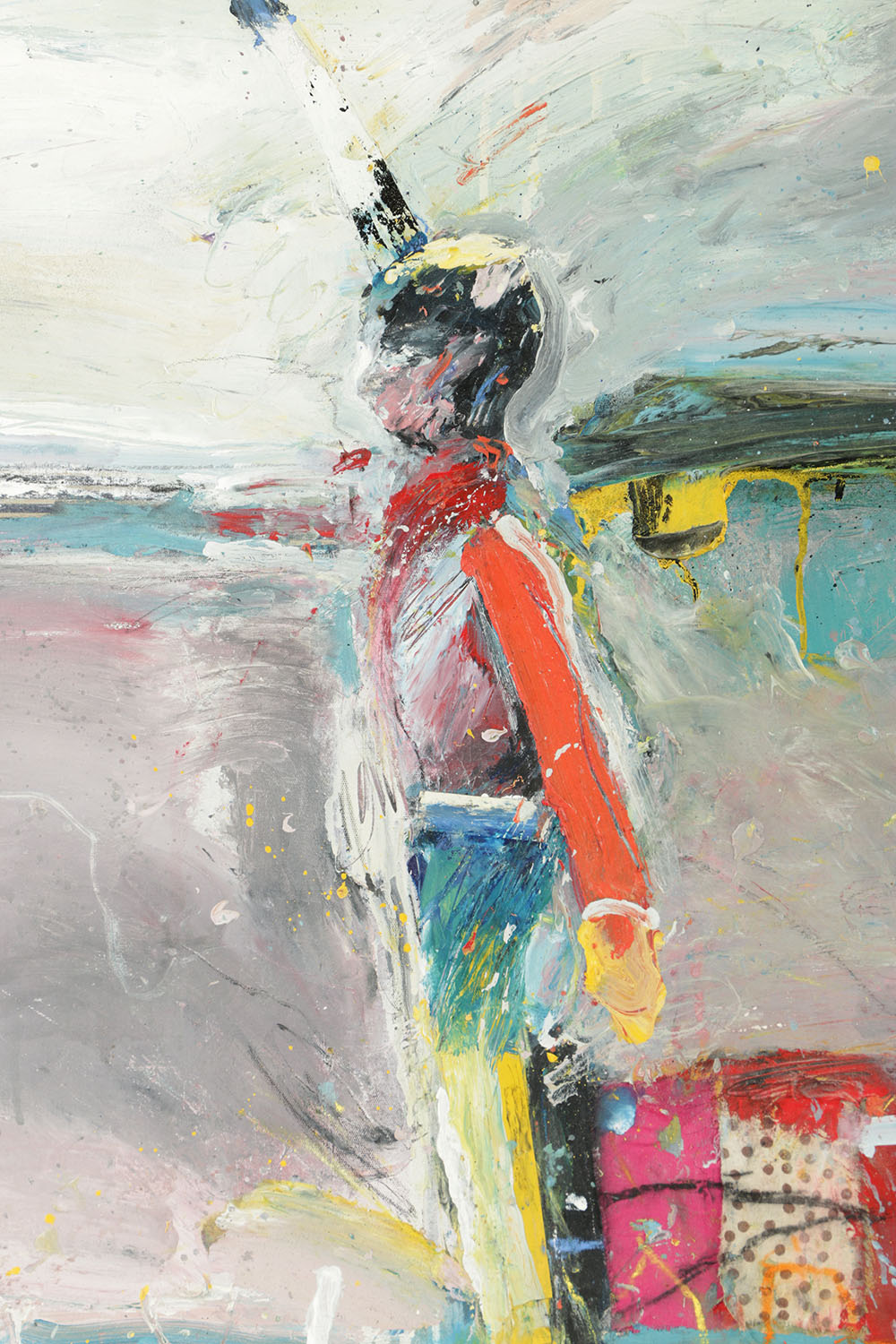 Robert T. Baribeau Mixed Media on Canvas "Signal Man"