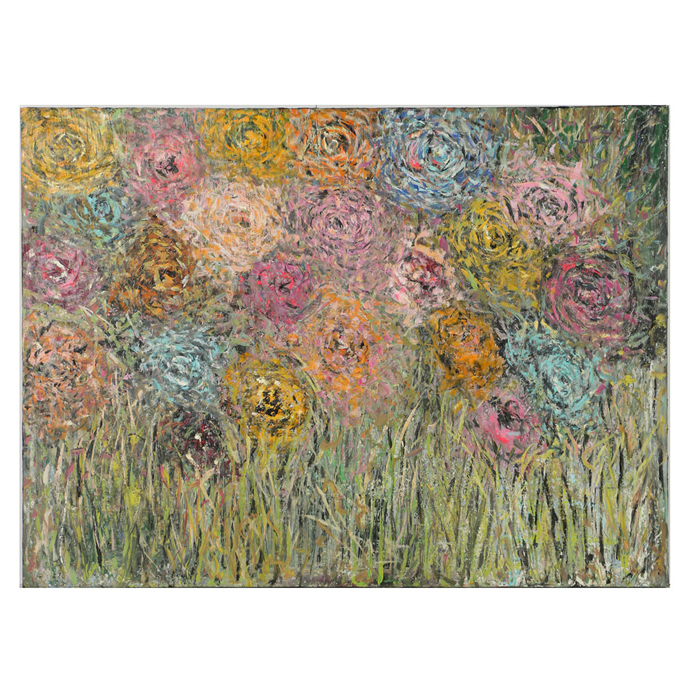 Stephanie Evans Acrylic Painting on Board Abstract Floral