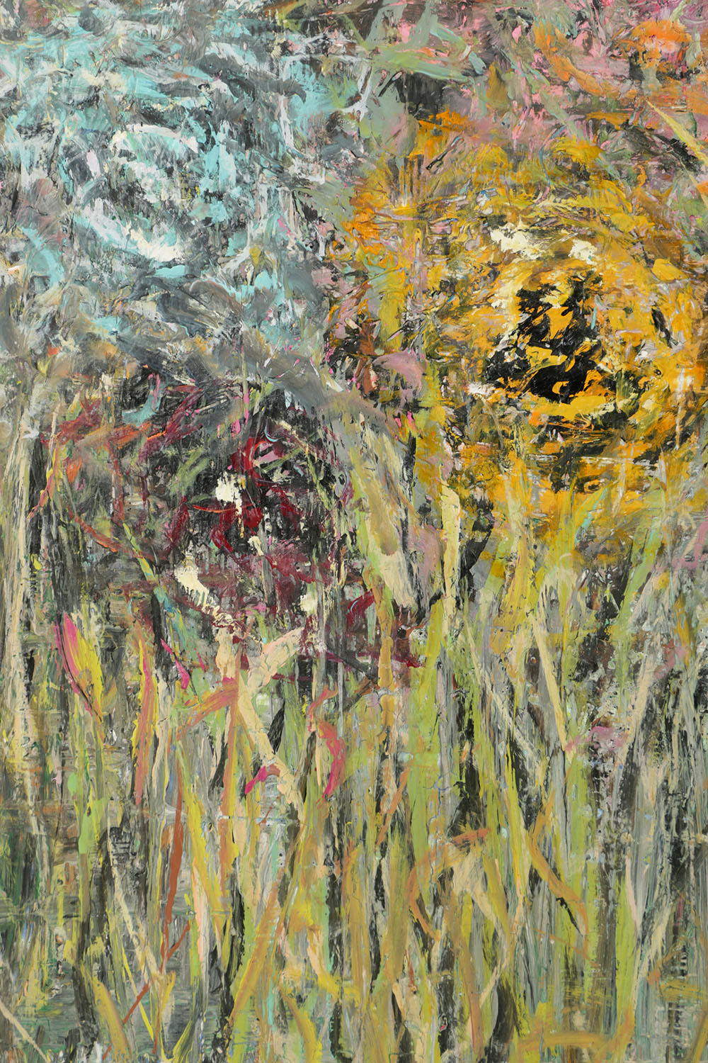 Stephanie Evans Acrylic Painting on Board Abstract Floral