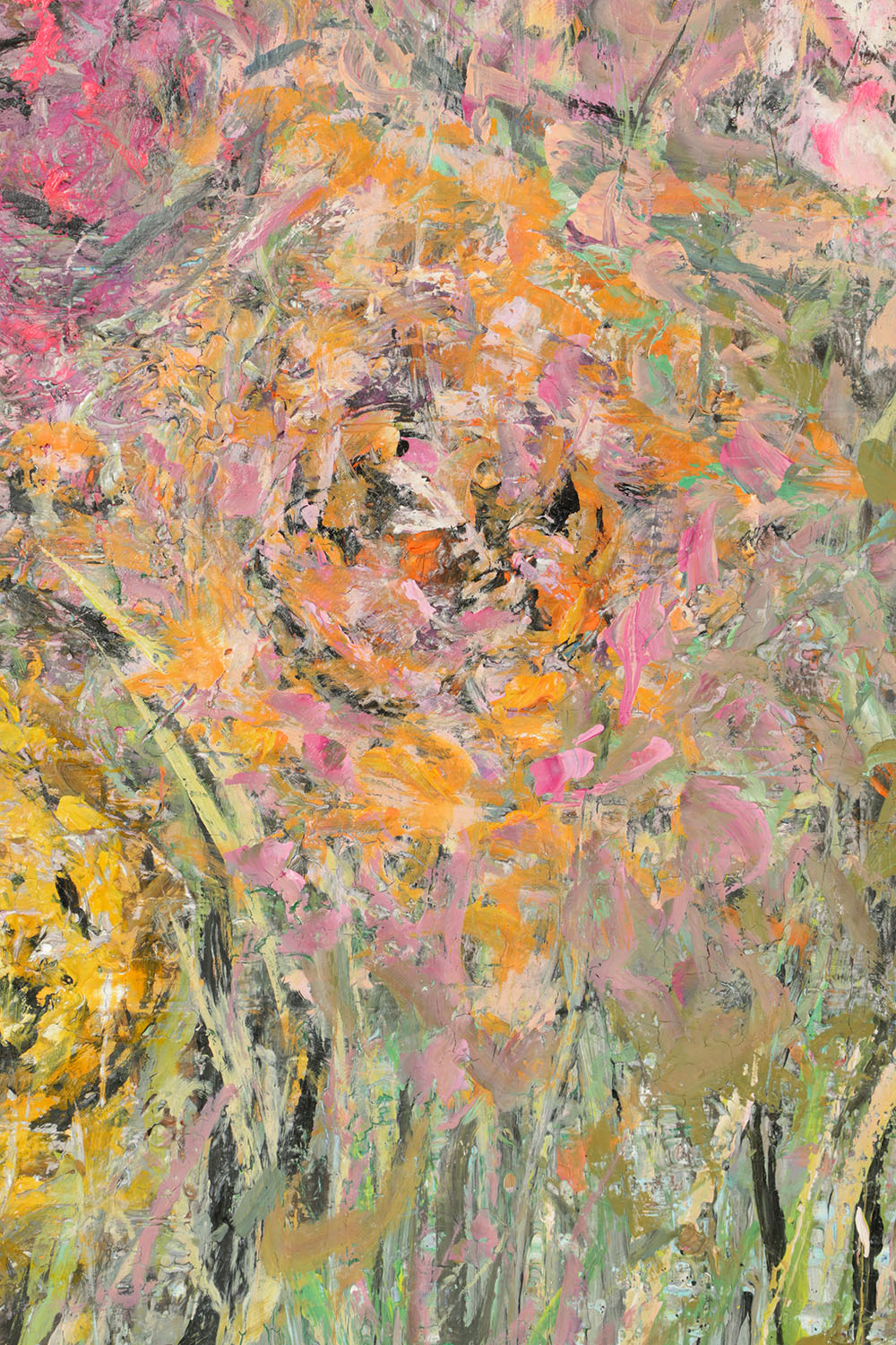 Stephanie Evans Acrylic Painting on Board Abstract Floral