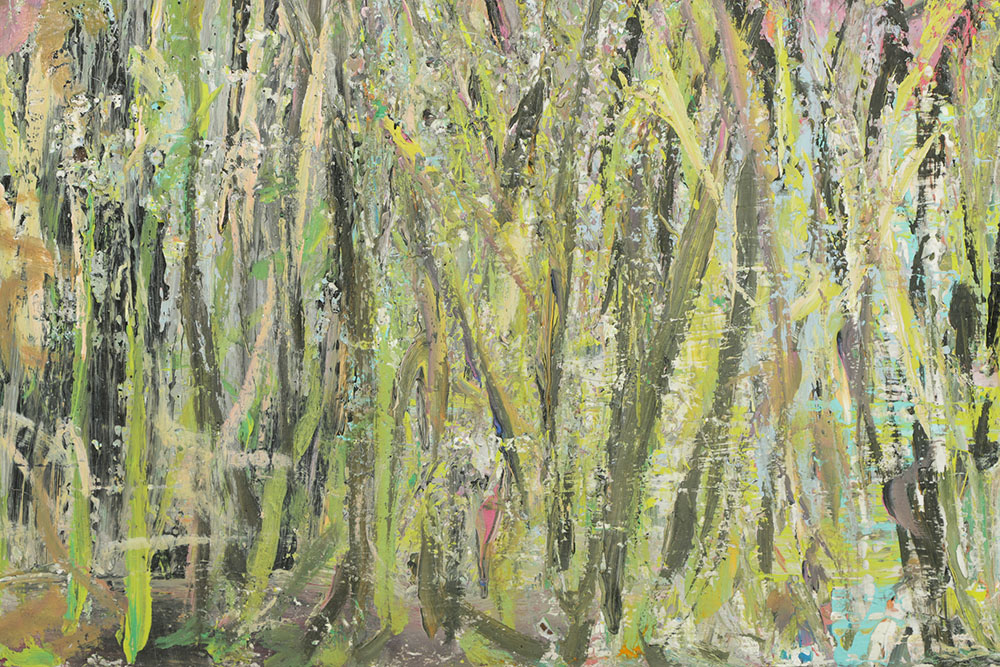 Stephanie Evans Acrylic Painting on Board Abstract Floral