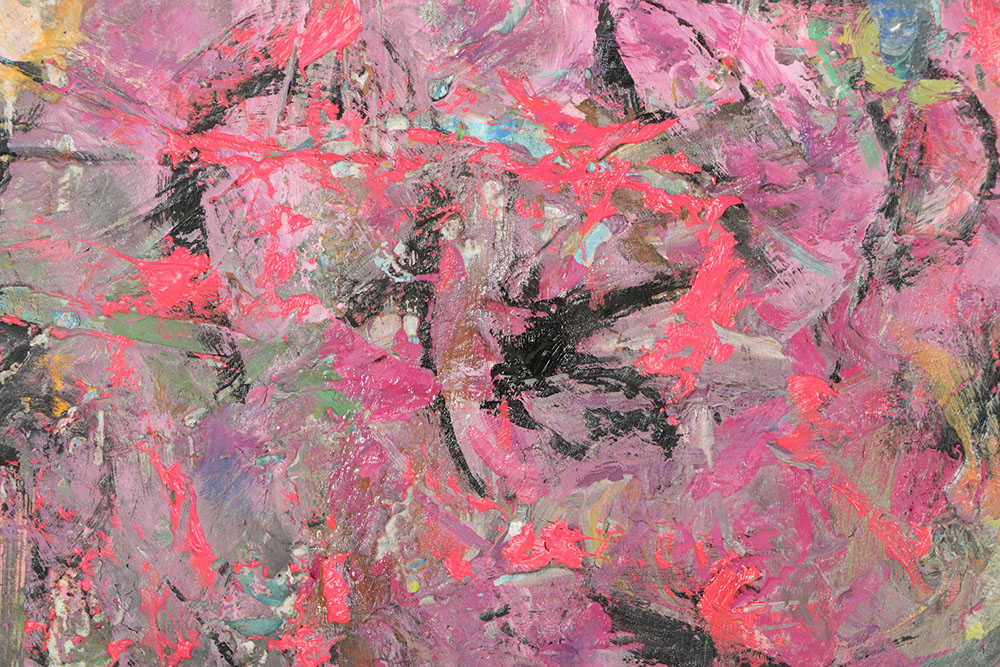 Stephanie Evans Acrylic Painting on Board Abstract Floral