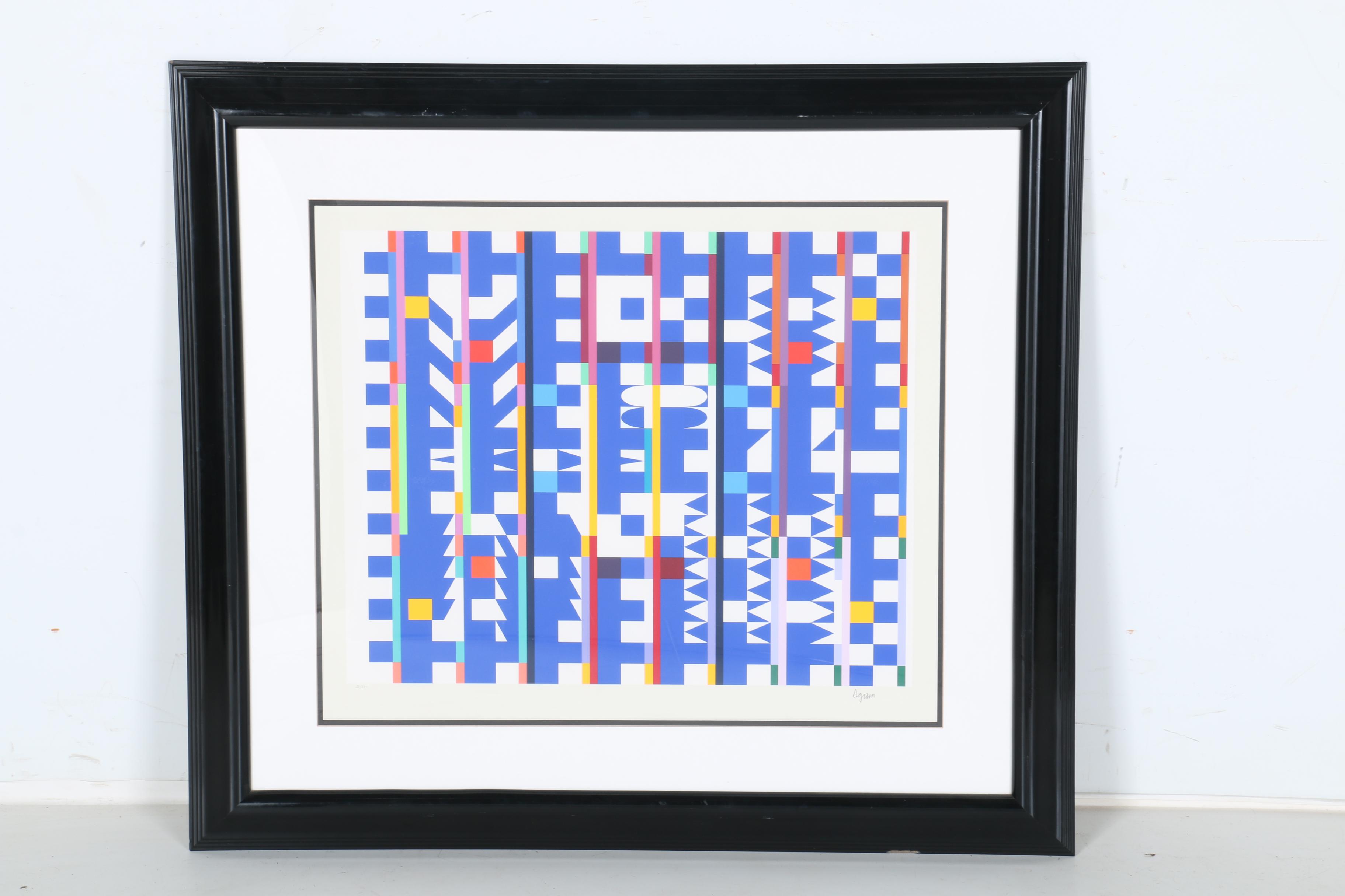 Yaacov Agam Limited Edition Serigraph "Movement in Bleu Space"