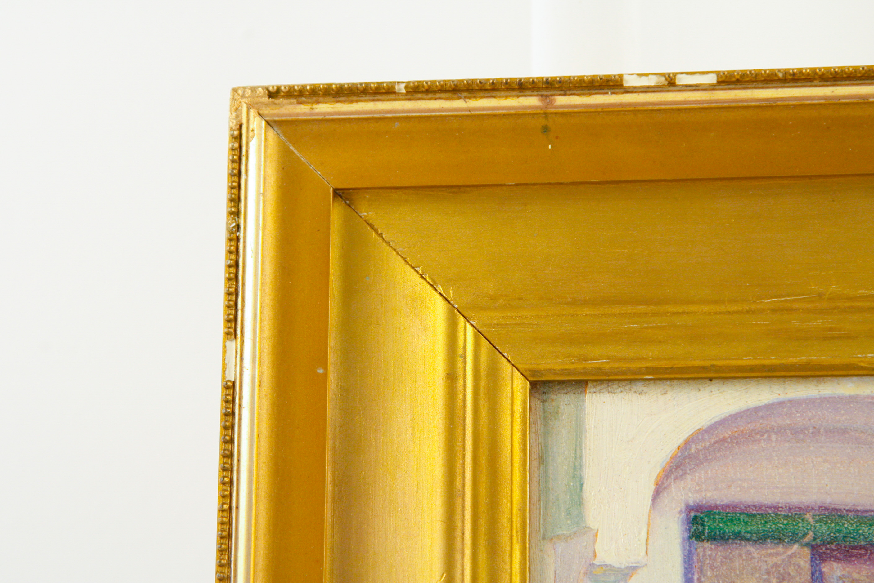 Signed Rivera Oil on Board of Woman On a Balcony