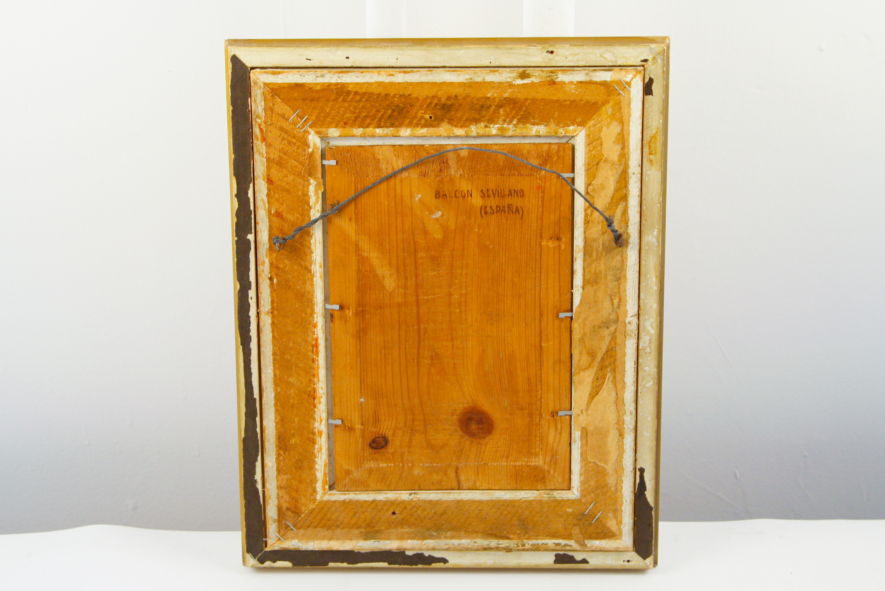 Signed Rivera Oil on Board of Woman On a Balcony