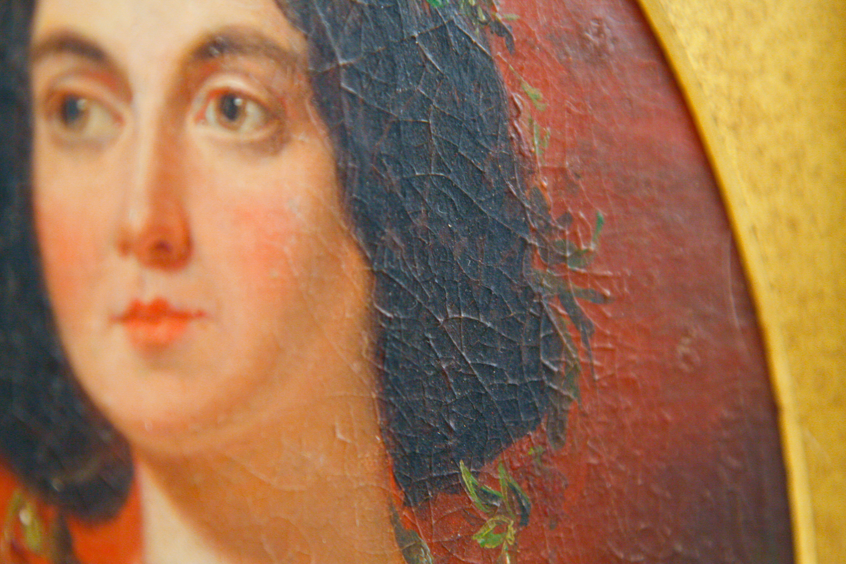 Framed Oil on Board Portrait of a Spanish Woman