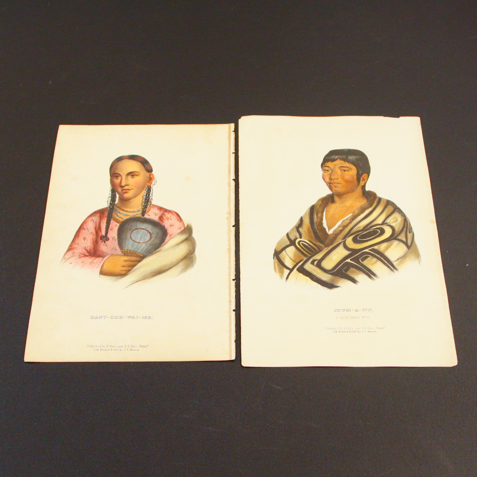 Pair of McKenney and Hall Hand-Colored Folio Lithographs of Native Americans