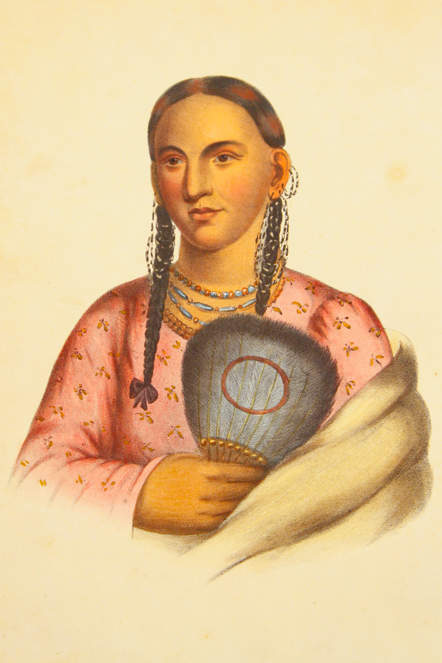 Pair of McKenney and Hall Hand-Colored Folio Lithographs of Native Americans