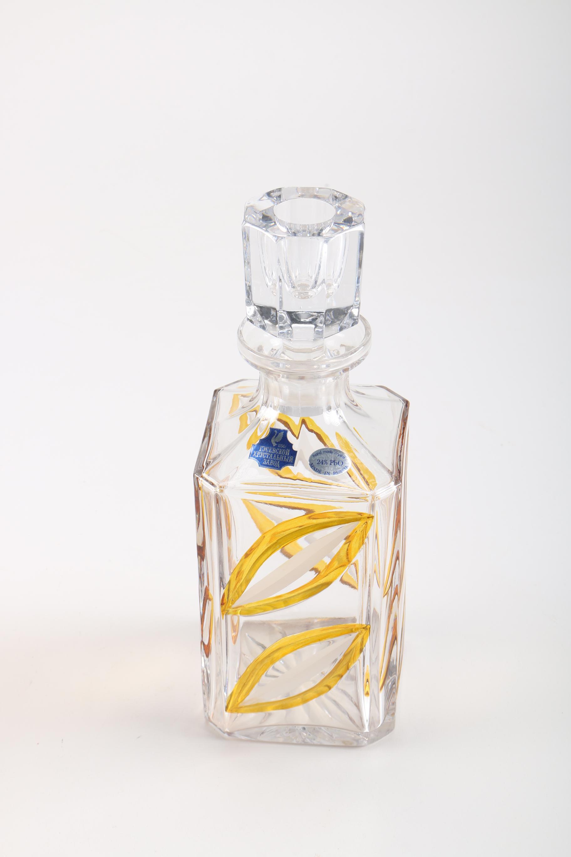 Russian Crystal Decanter Set