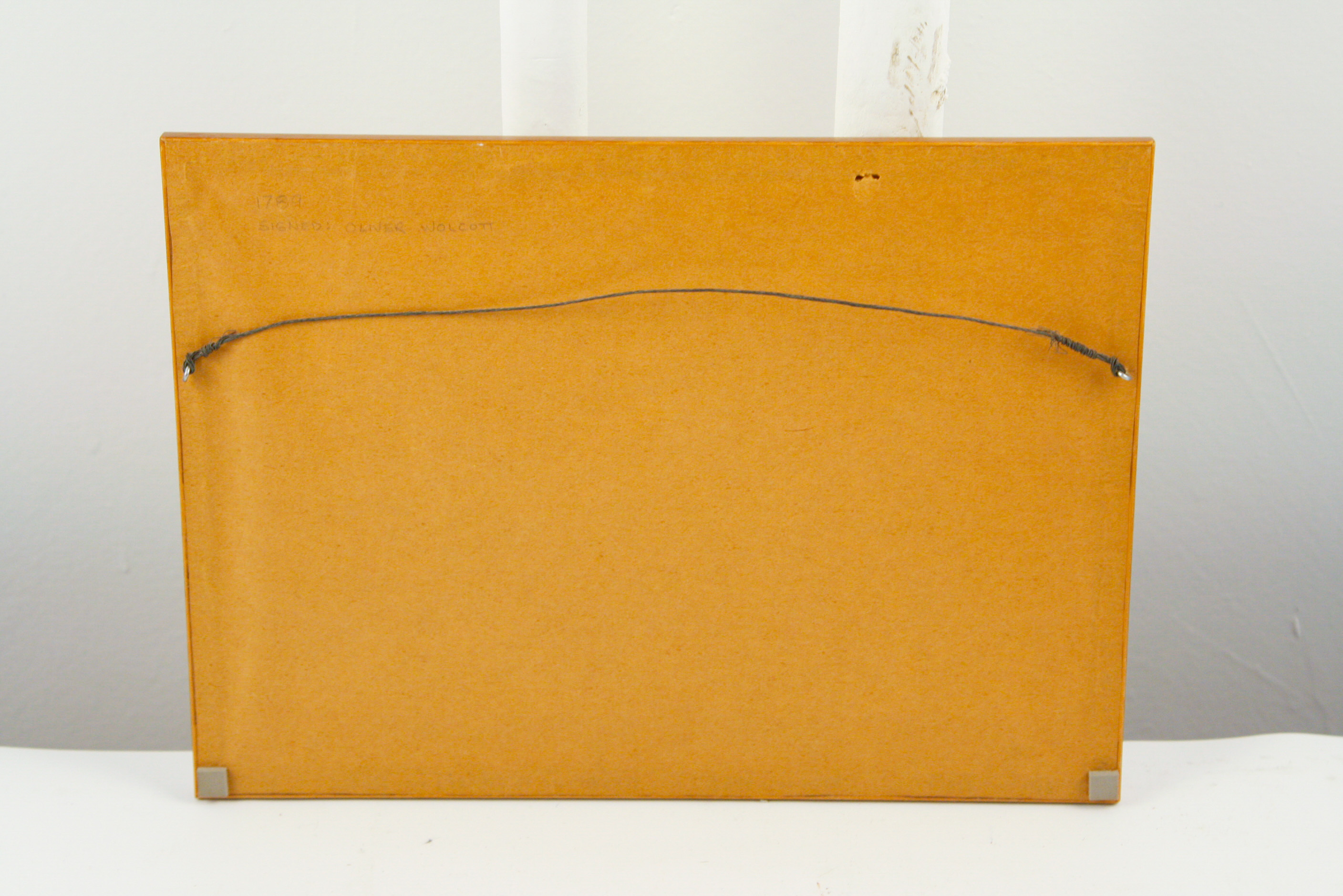 Framed 18th C. Connecticut Interest Note on Laid Paper