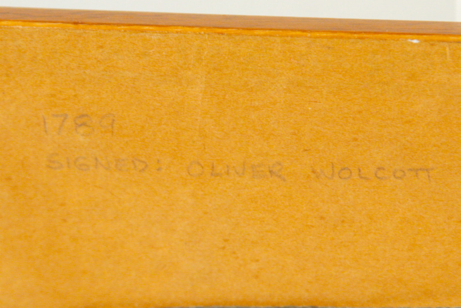 Framed 18th C. Connecticut Interest Note on Laid Paper