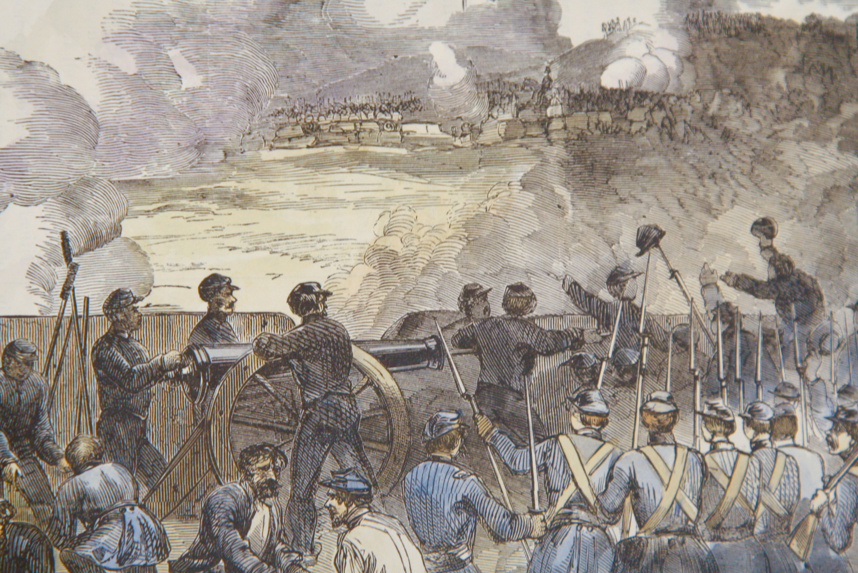 1861 Harper's Weekly Wood Engraving "The Defense of Lexington"