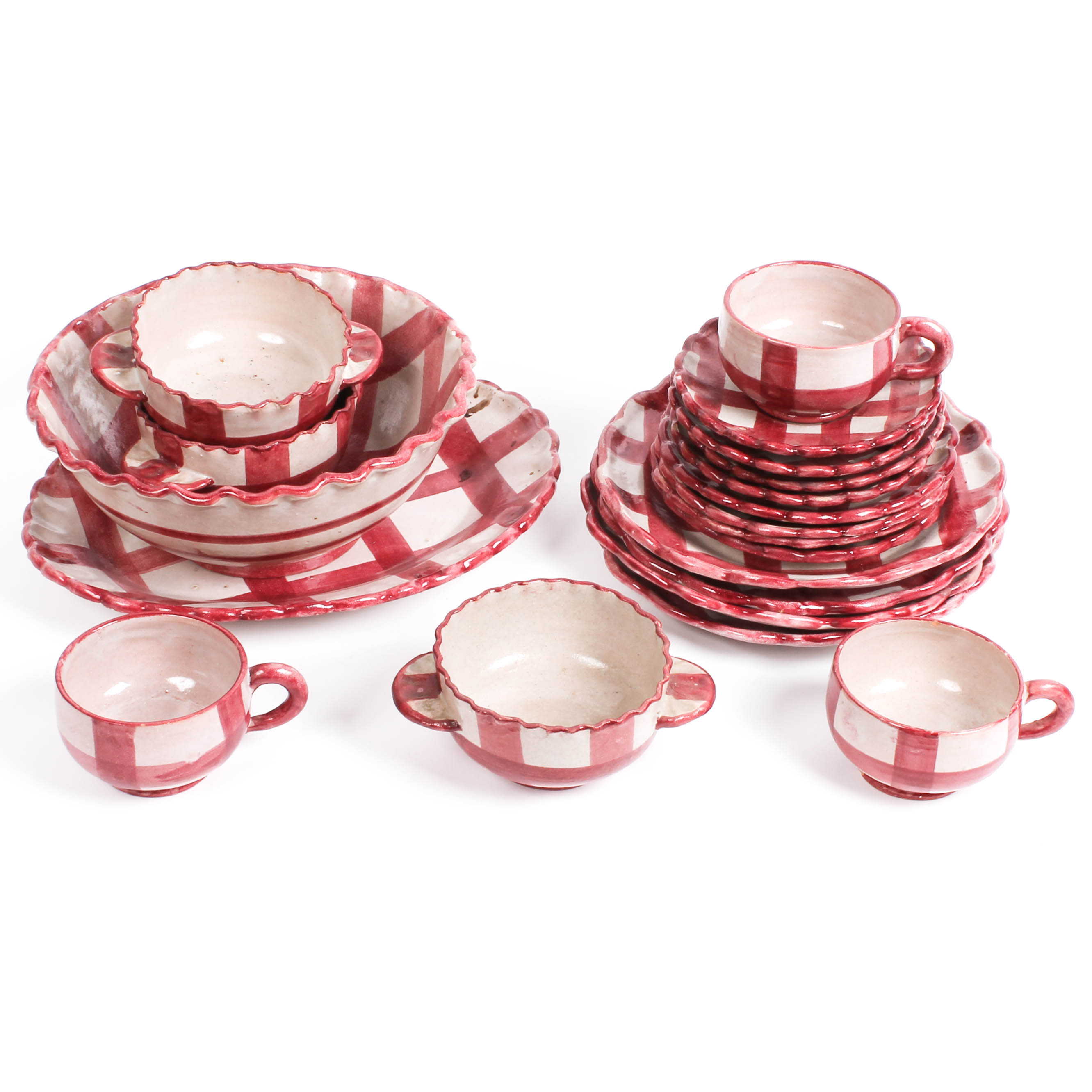 Set of Hand-Painted Italian Dinnerware