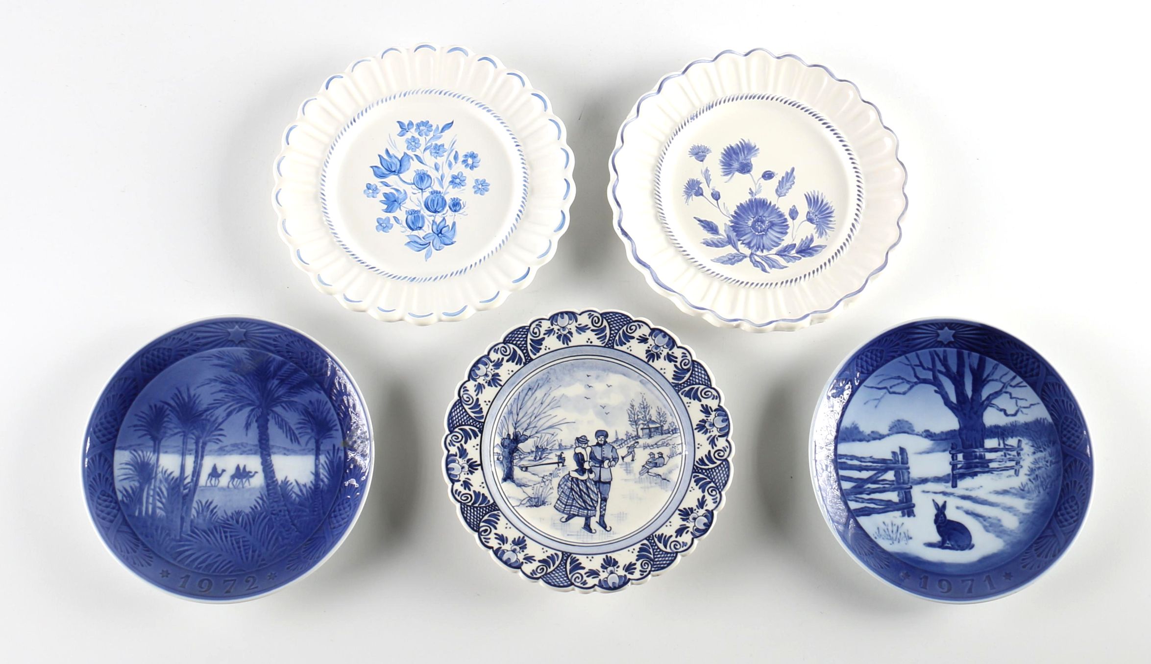 Decorative Blue Plates Featuring Royal Copenhagen