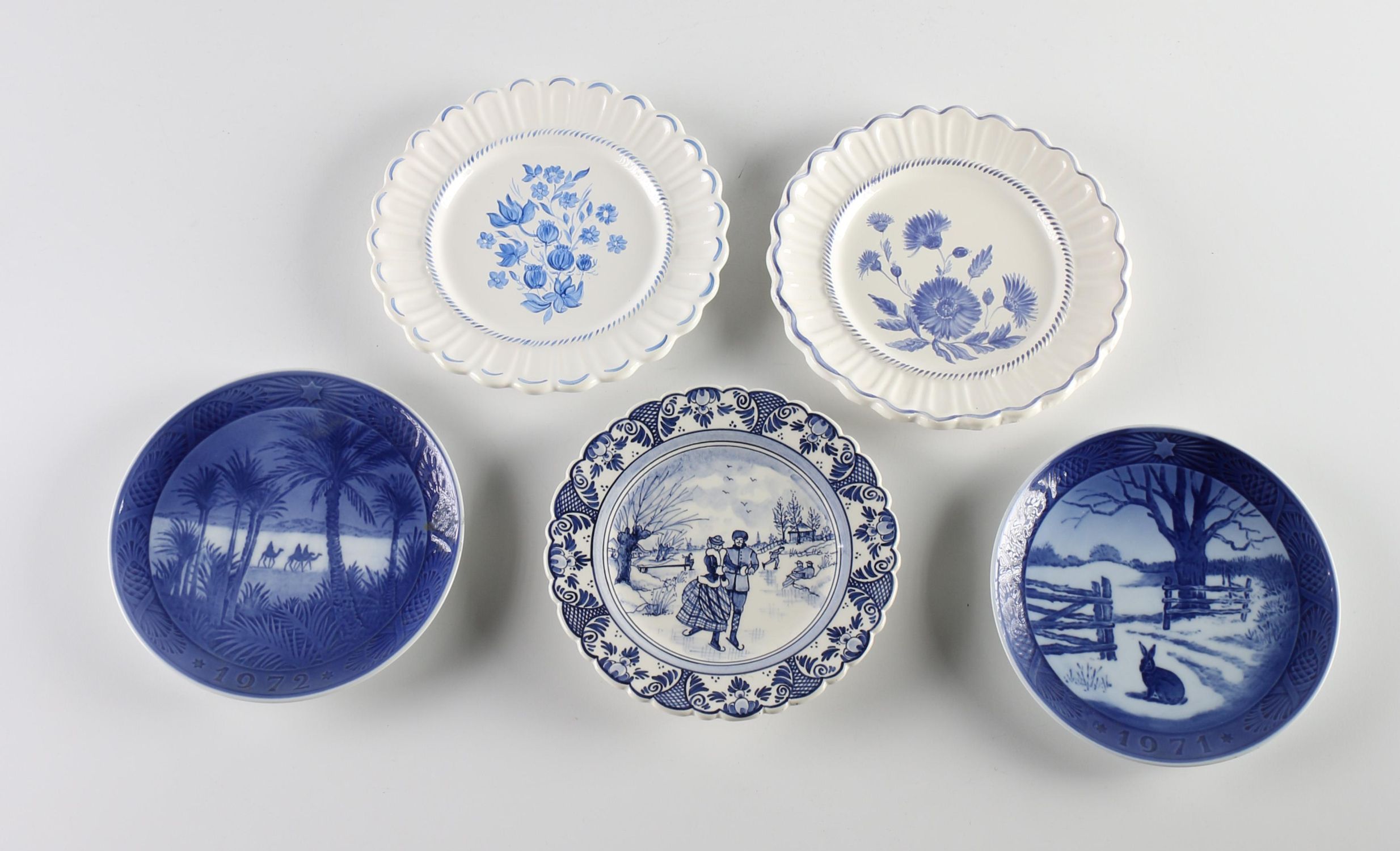 Decorative Blue Plates Featuring Royal Copenhagen