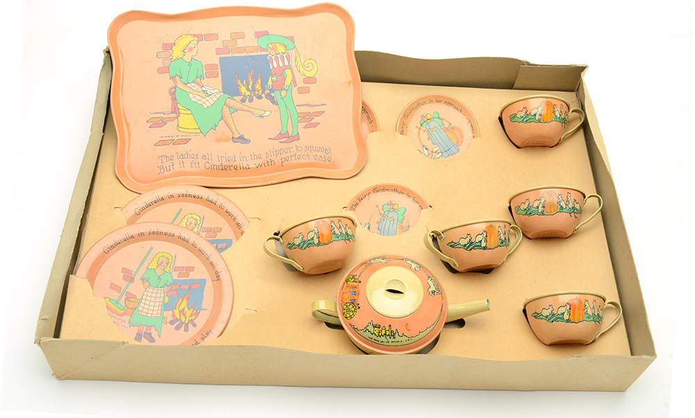 Circa 1930s Ohio Art Co. Tin Litho Tea Set