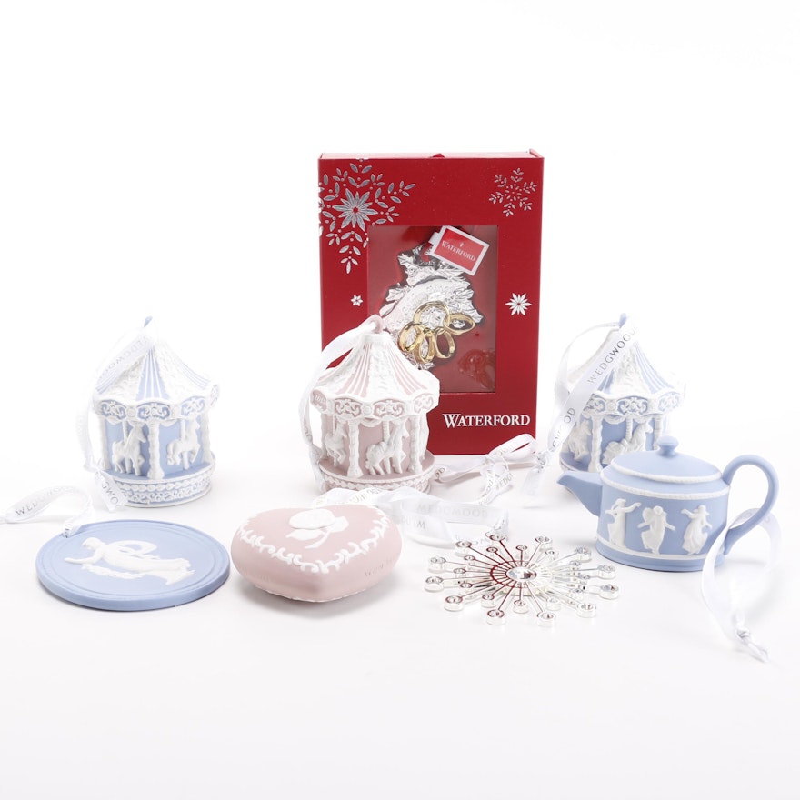 Wedgwood and Waterford Ornaments
