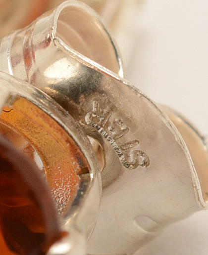 Citrine, Flourite, Ruby and Sapphire Sterling Post Earrings