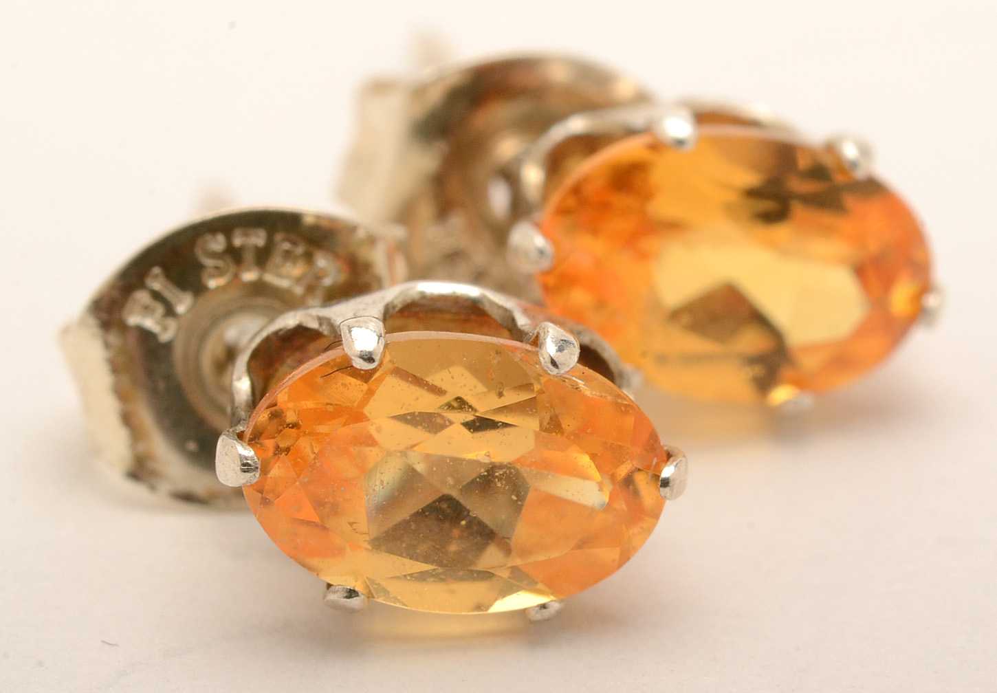 Citrine, Flourite, Ruby and Sapphire Sterling Post Earrings