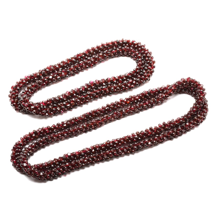 Pair of Garnet Rope Necklaces