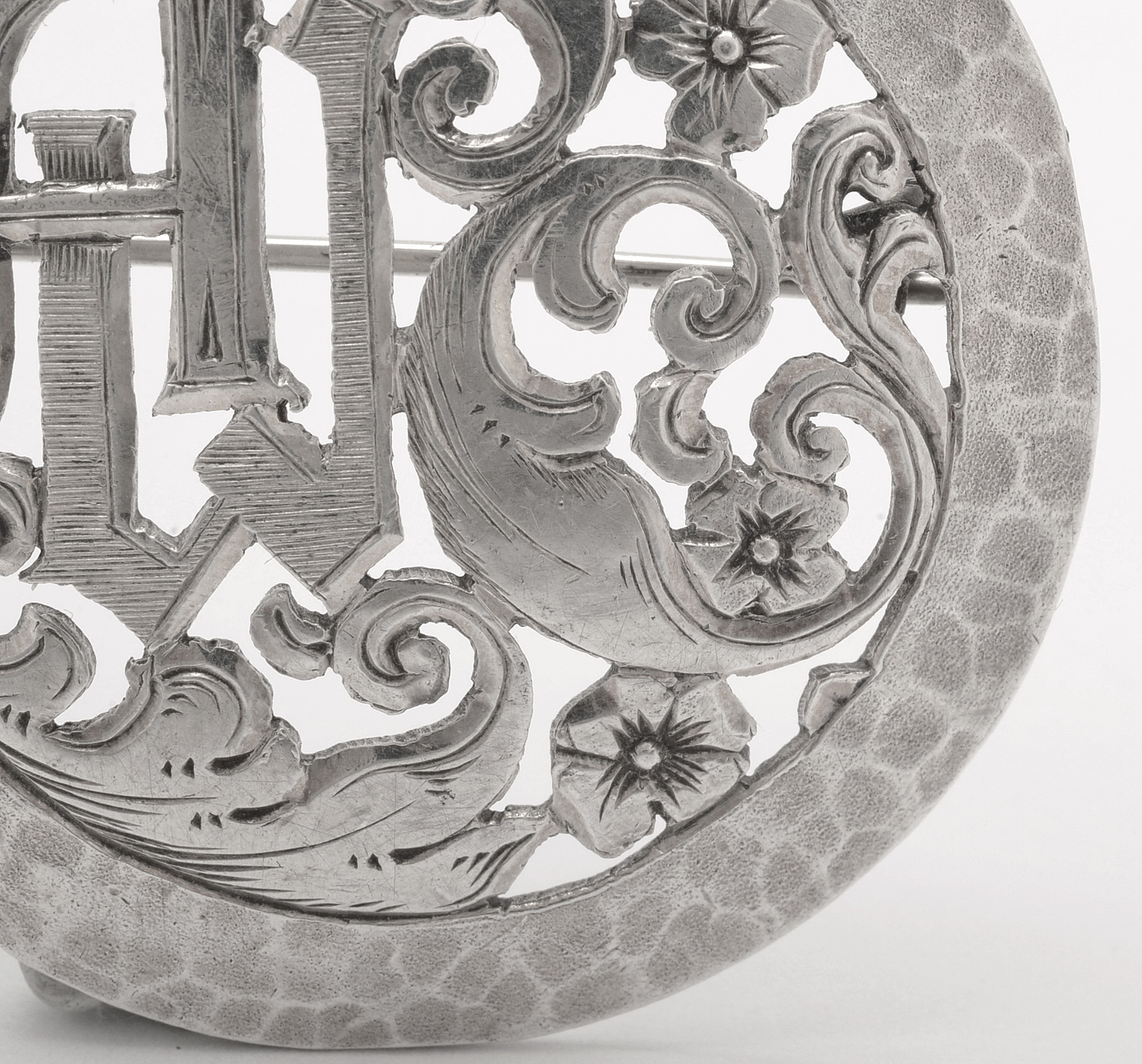 German Jugendstil Style Silver Handcrafted Brooch