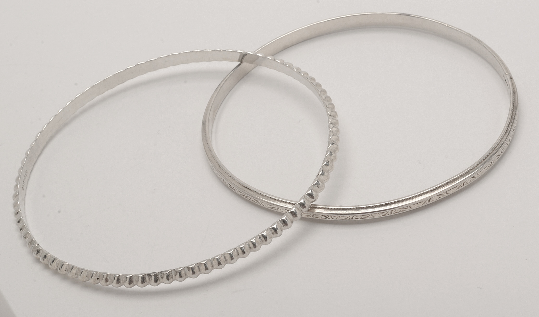 Ten Sterling Silver Bangle Bracelets