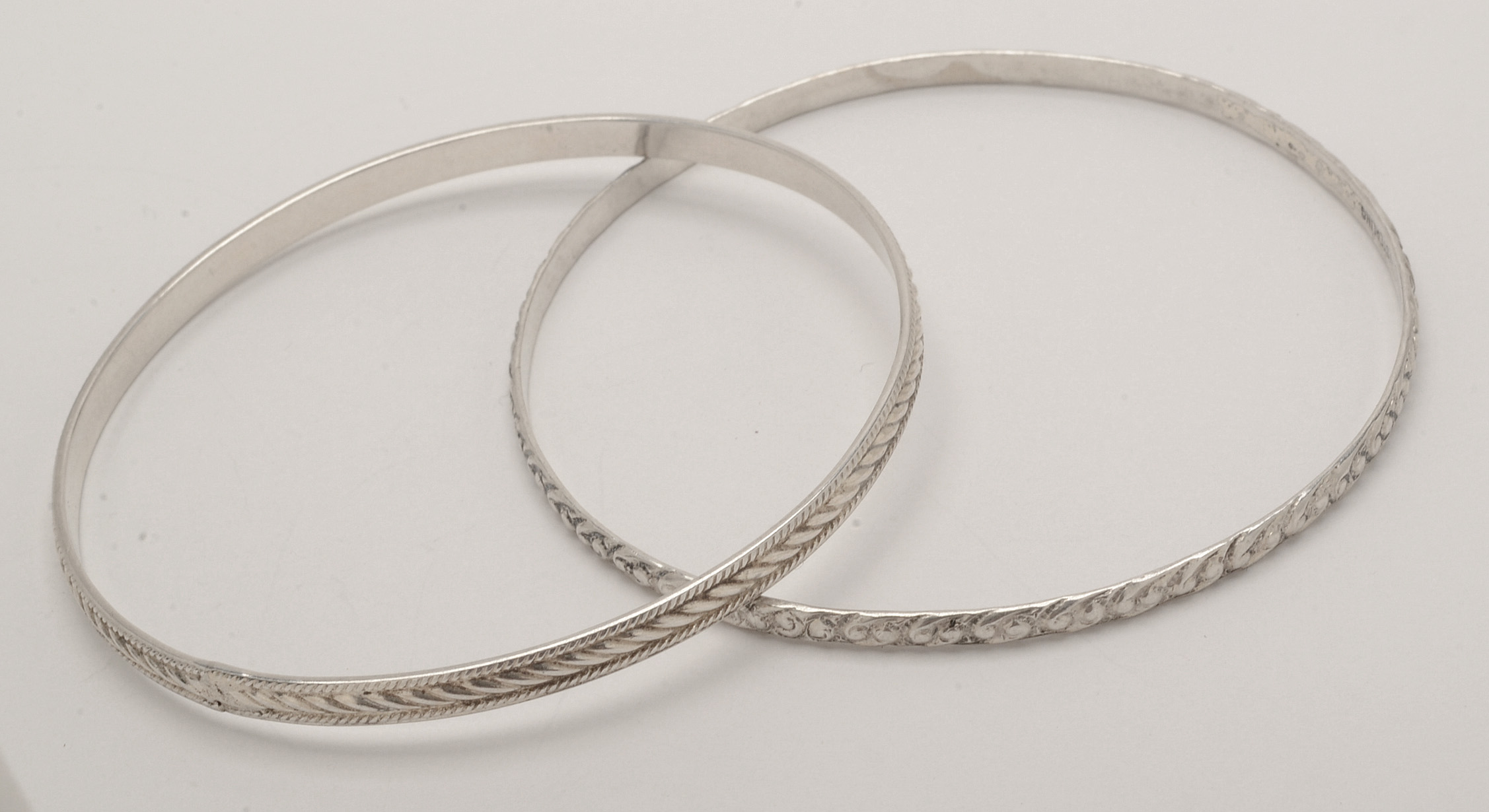 Ten Sterling Silver Bangle Bracelets