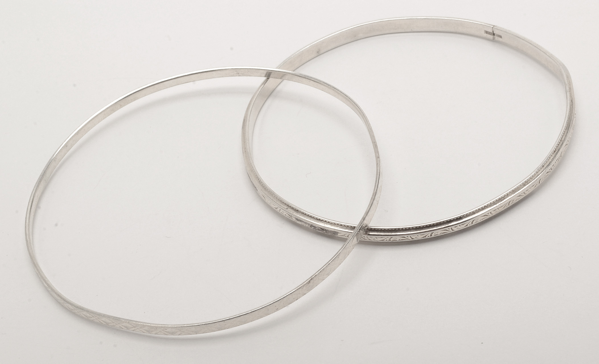 Ten Sterling Silver Bangle Bracelets