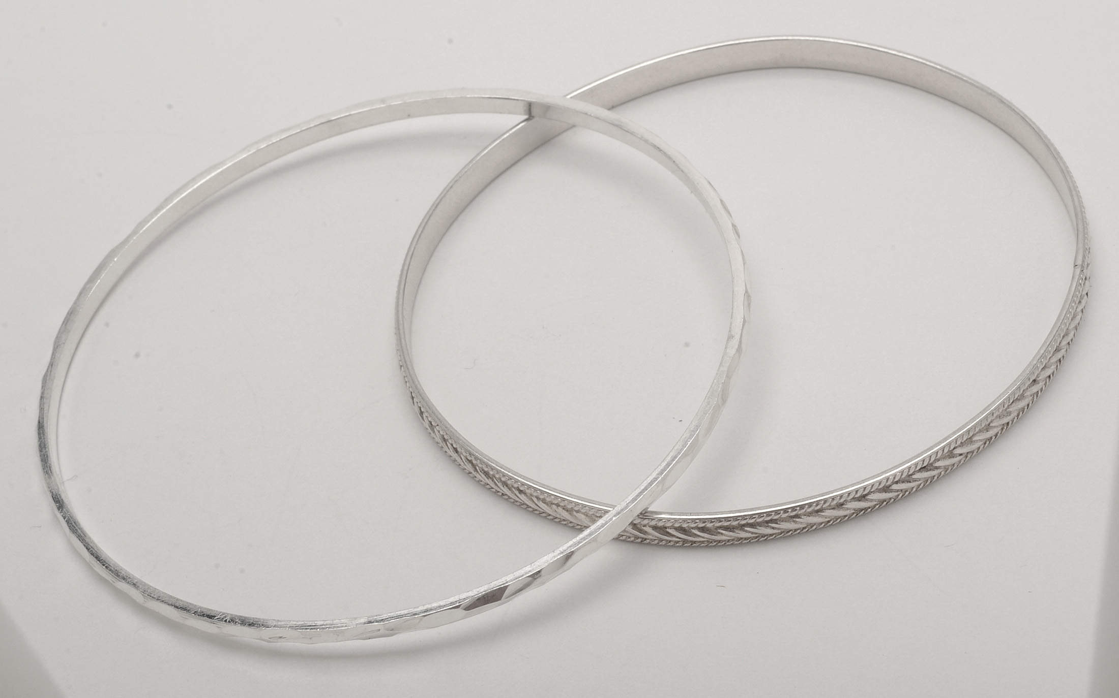 Ten Sterling Silver Bangle Bracelets