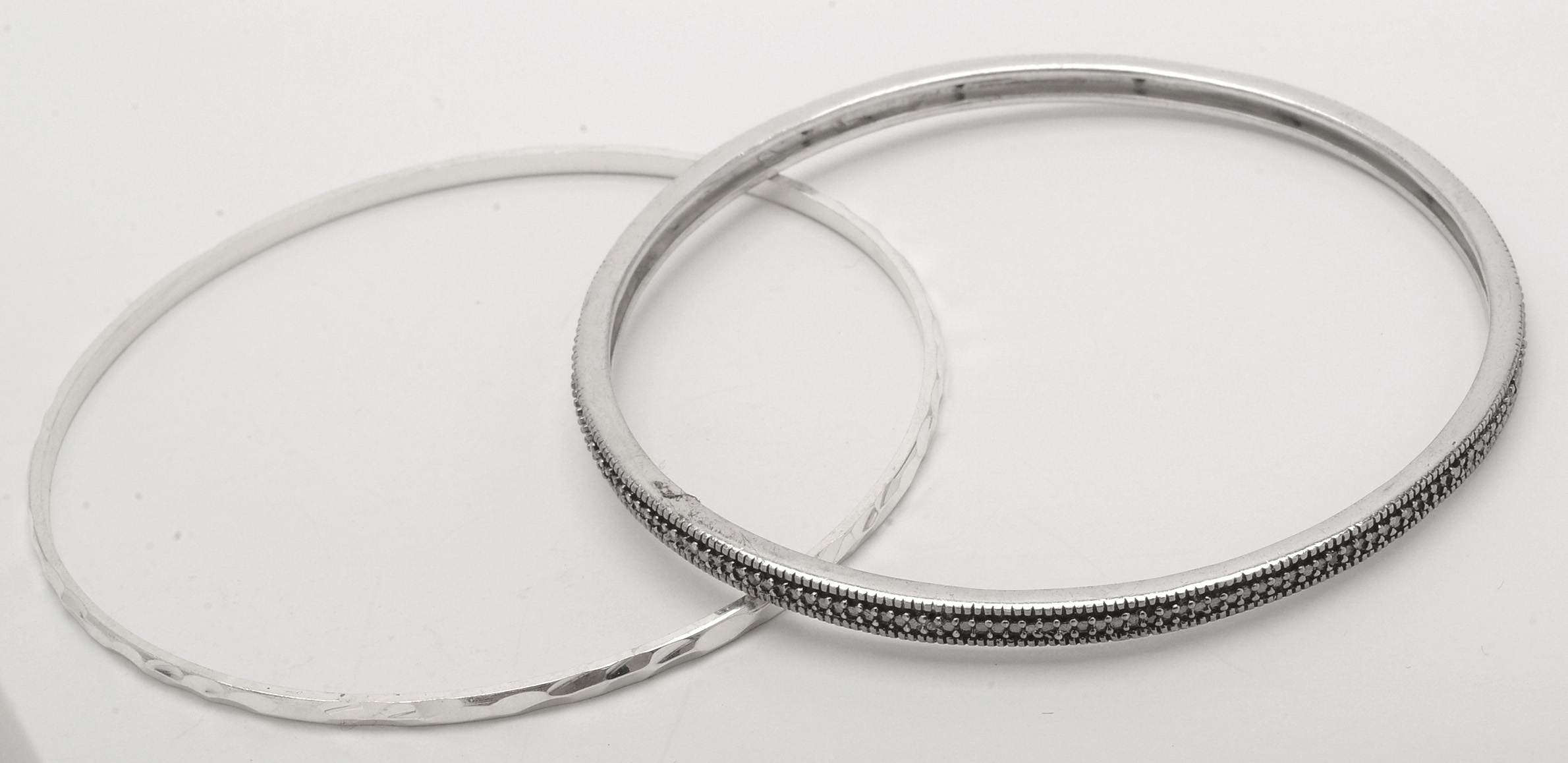 Ten Sterling Silver Bangle Bracelets