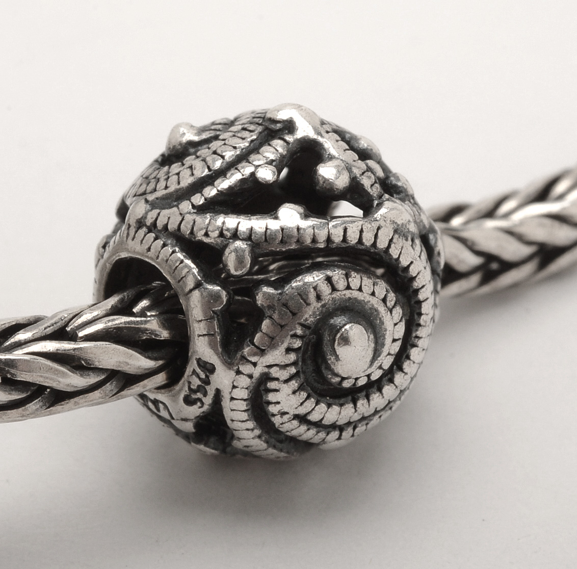 Sterling Bracelet with Four Trollbead Charms